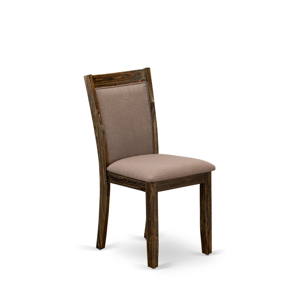 East West Furniture MZC7T48 Monza Parson Dining Chairs - Coffee Linen Fabric Padded Chairs