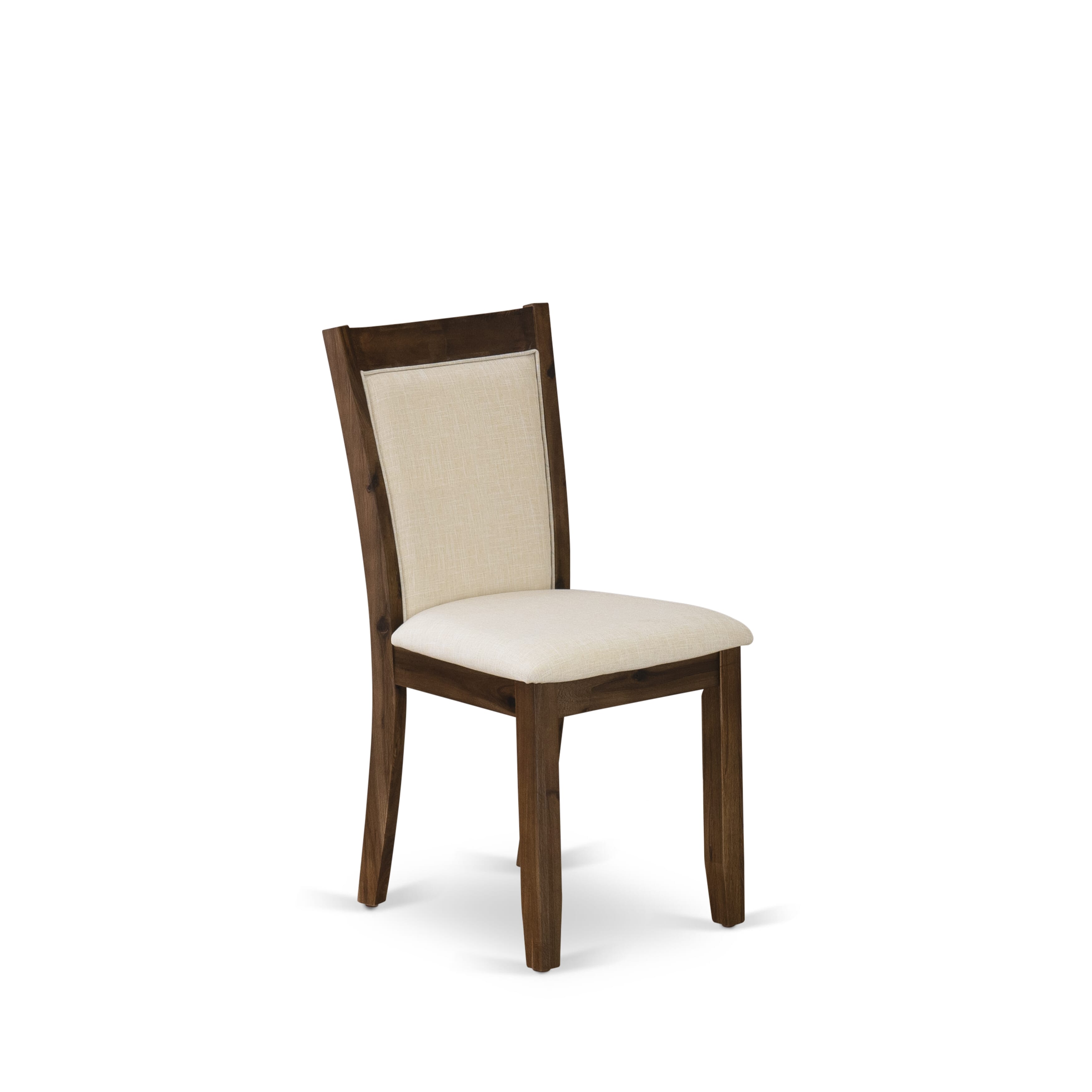 East West Furniture F2MZ7-NN-32 7-Piece Dinning Table Set - A Gorgeous Wood Table and 6 Wonderful Light Beige Linen Fabric Dining Chairs with Stylish High Back (Sand Blasting Antique Walnut Finish)
