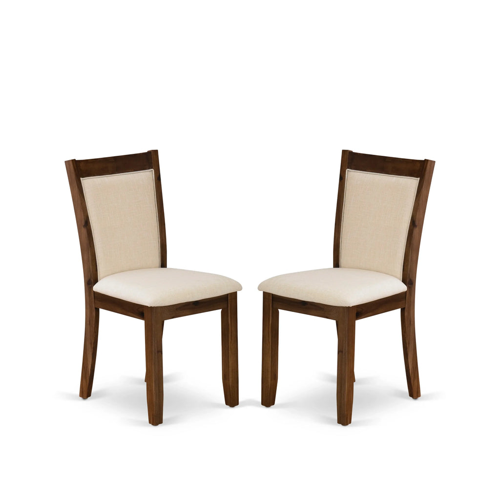 East West Furniture LAMZ11-N7-32 11 Piece Kitchen Table Set Includes a Rectangle Dining Table with Butterfly Leaf and 10 Light Beige Linen Fabric Upholstered Chairs