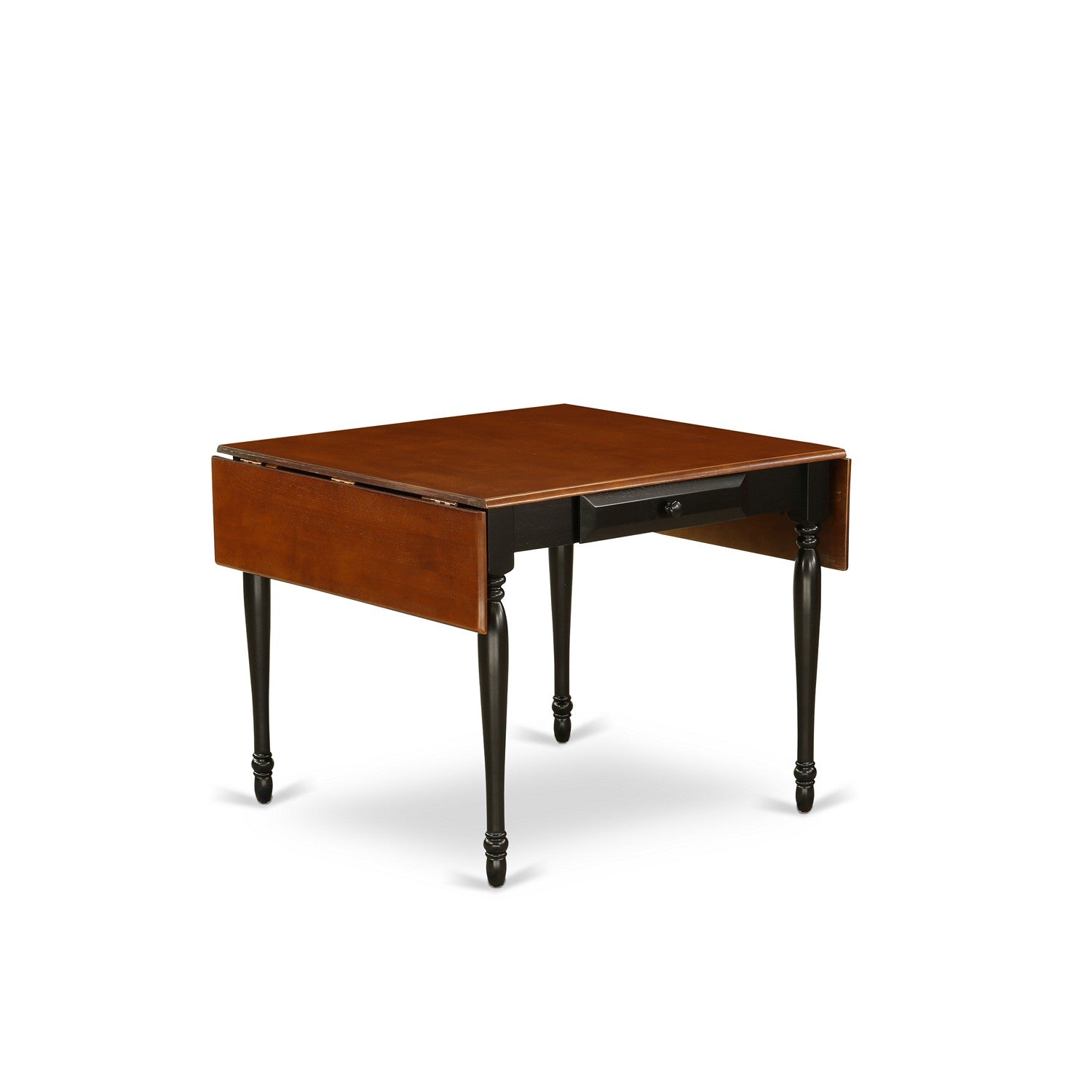 East West Furniture MZKE5-BCH-W 5 Pieces Dining Kitchen Table set - Strong Drop Leaf Real Wood Dining Table and 4 Wooden Seat Kitchen Chairs, Black and Cherry Finish