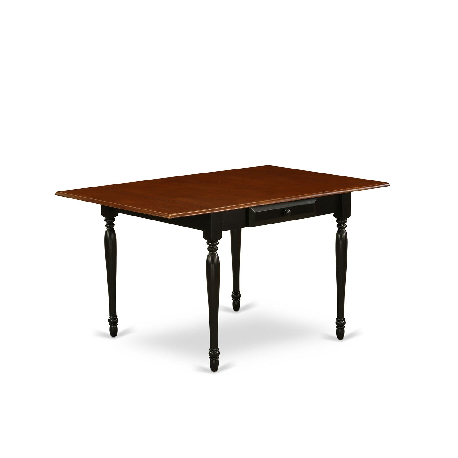 MZT-BCH-T Monza Rectangular Table 36"X54" With 2 Drop Leaves Drop Leaves In Black & Cherry Finish