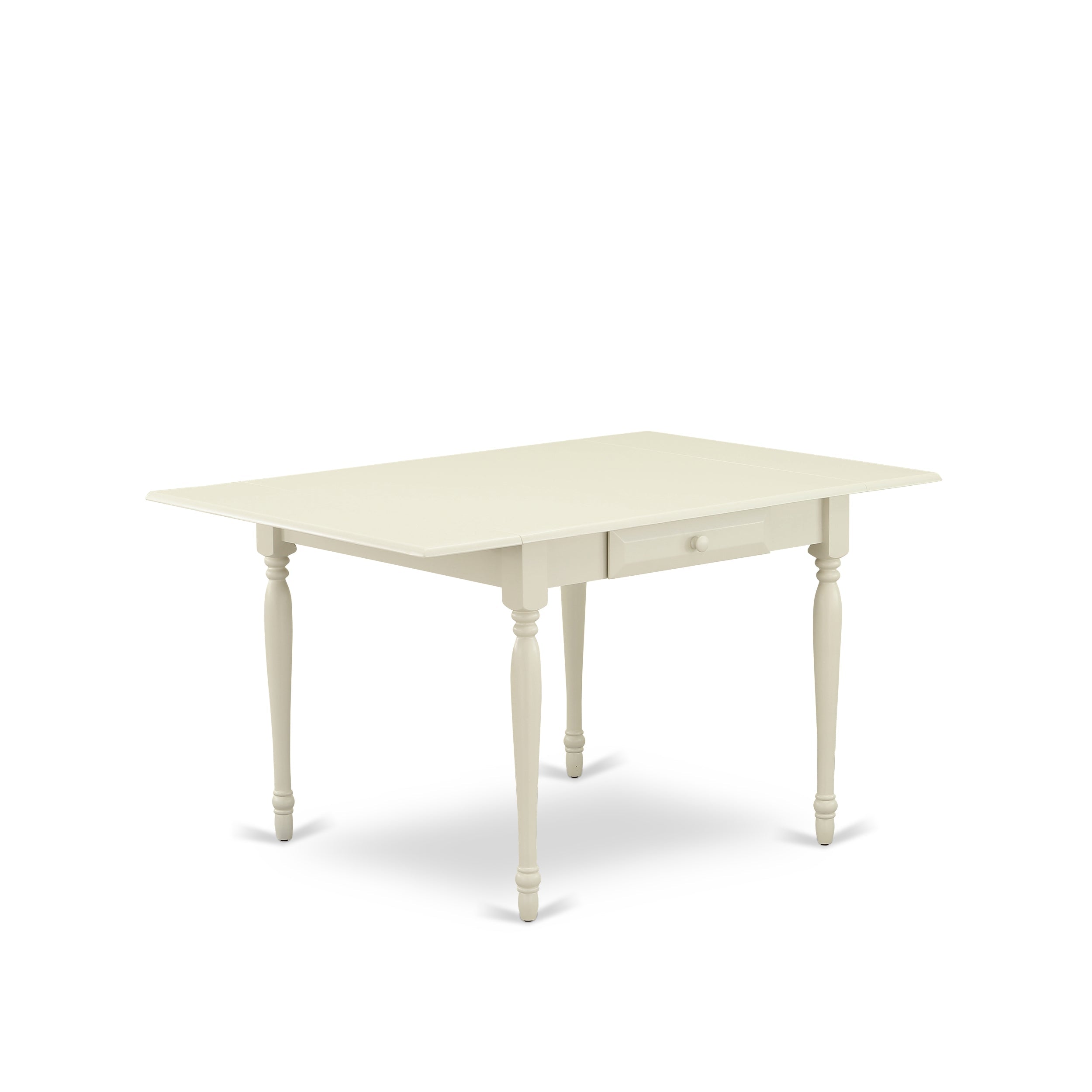 MZT-LWH-T Monza Rectangular Table 36"X54" With 2 Drop Leaves Leaf In Linen White Finish