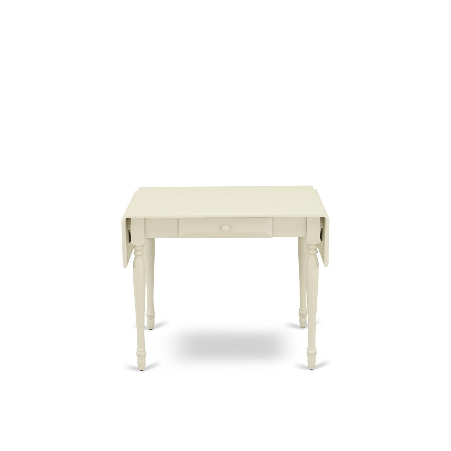 Juego de mesa de comedor de 3 piezas East West Furniture MZDA3-LWH-C. Incluye una mesa de cocina rectangular con alas abatibles y dos sillas de comedor tapizadas en tela de lino.