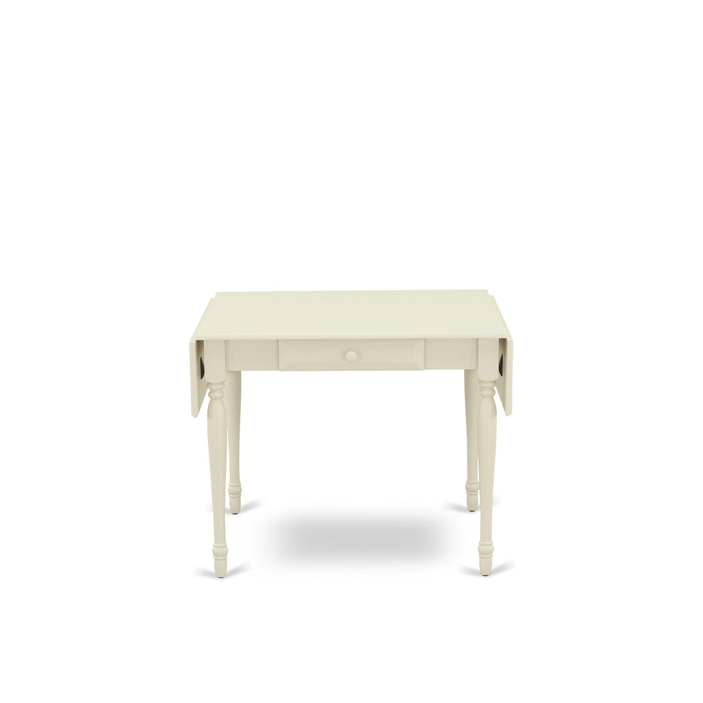 Juego de mesa de comedor de 3 piezas East West Furniture MZIP3-LWH-C. Incluye una mesa de cocina rectangular con alas abatibles y 2 sillas de comedor tapizadas en tela de lino.