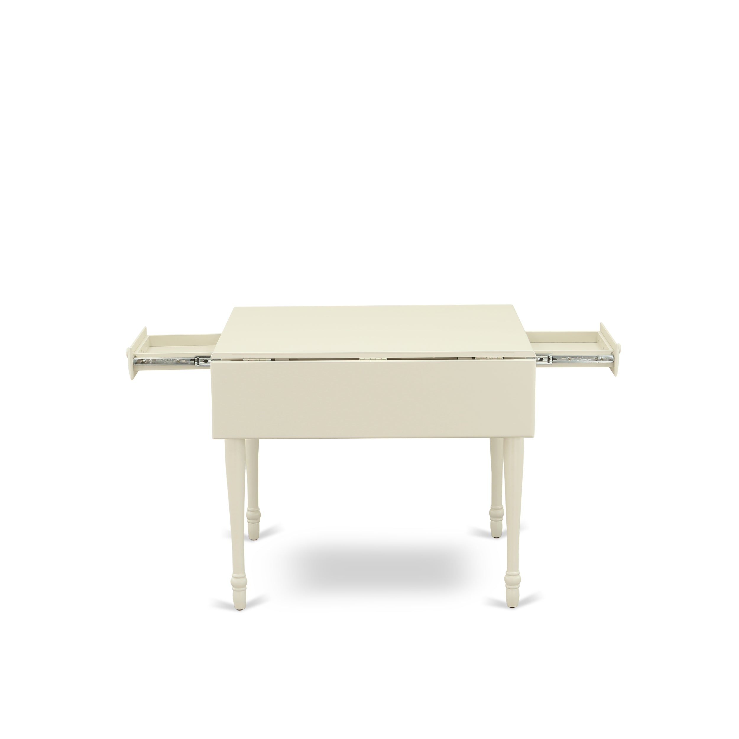 East West Furniture 1MZBR5-LWH-02 5Pc Dinette Set Includes a Small Table and 4 Parsons Dining Chairs with Light Beige Color Linen Fabric, Drop Leaf Table with Full Back Chairs, Linen White Finish
