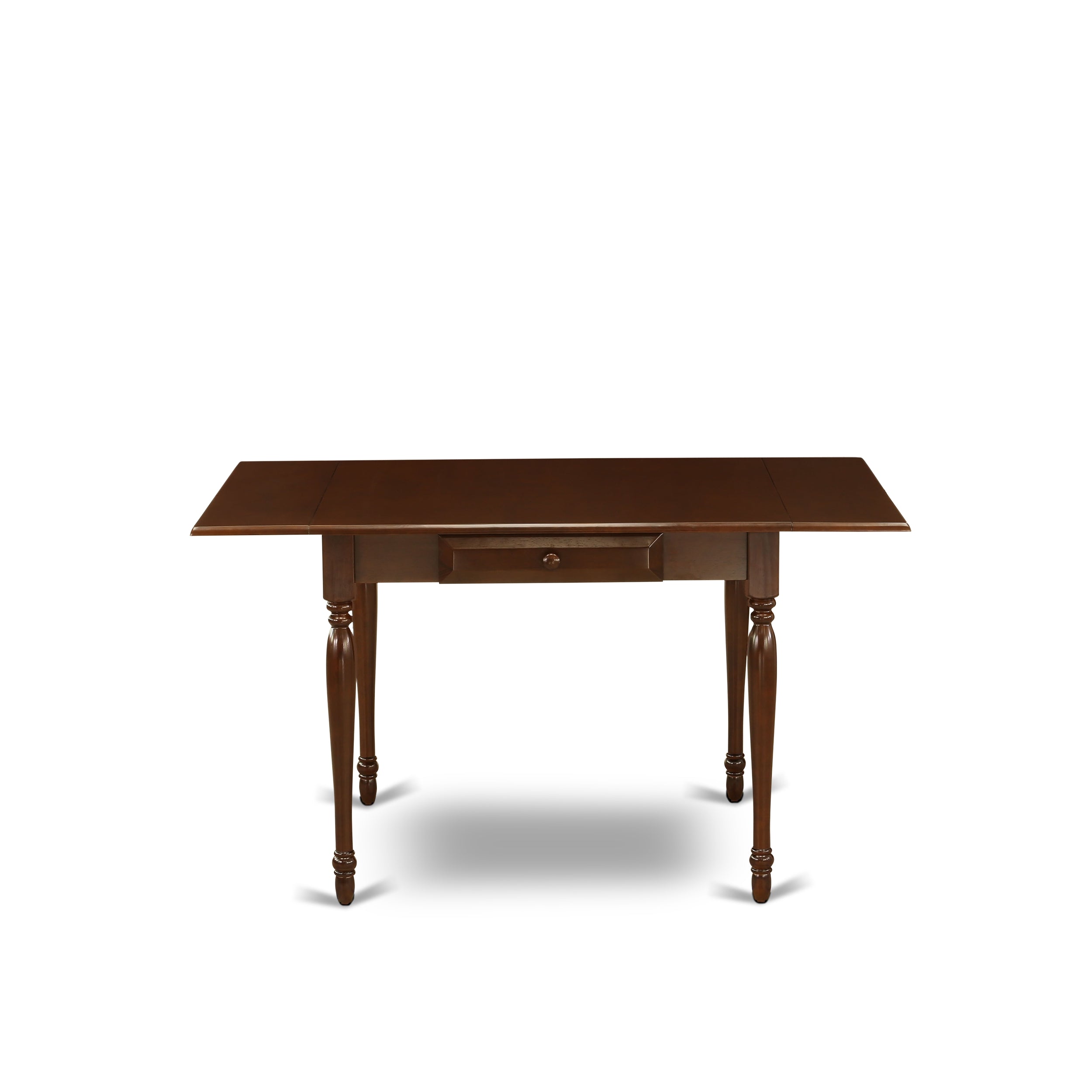 East West Furniture 1MZAB3-MAH-72 3Pc Dinette Sets for Small Spaces Consists of a Wood Dining Table and 2 Parsons Dining Chairs with Firebrick Red Color PU Leather, Drop Leaf Table with Full Back Chairs, Mahogany Finish