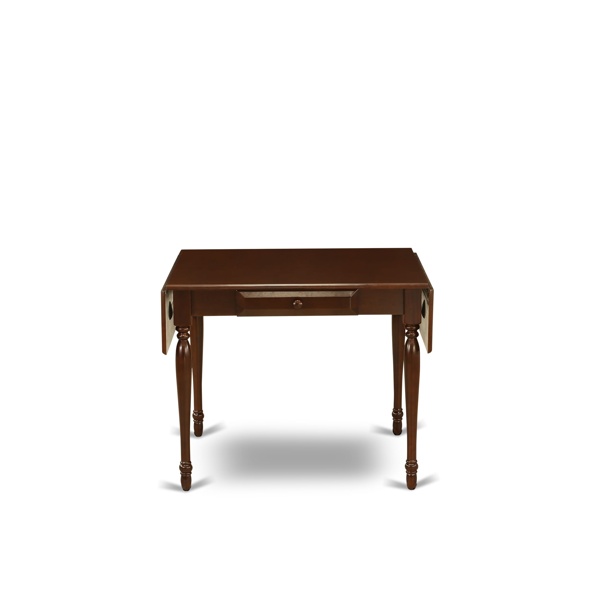 Juego de comedor East West Furniture 1MZAB5-MAH-72 de 5 piezas para 4 personas. Incluye una mesa de comedor y 4 sillas Parsons con cuero sintético color rojo ladrillo refractario, mesa abatible con respaldo completo y acabado caoba.