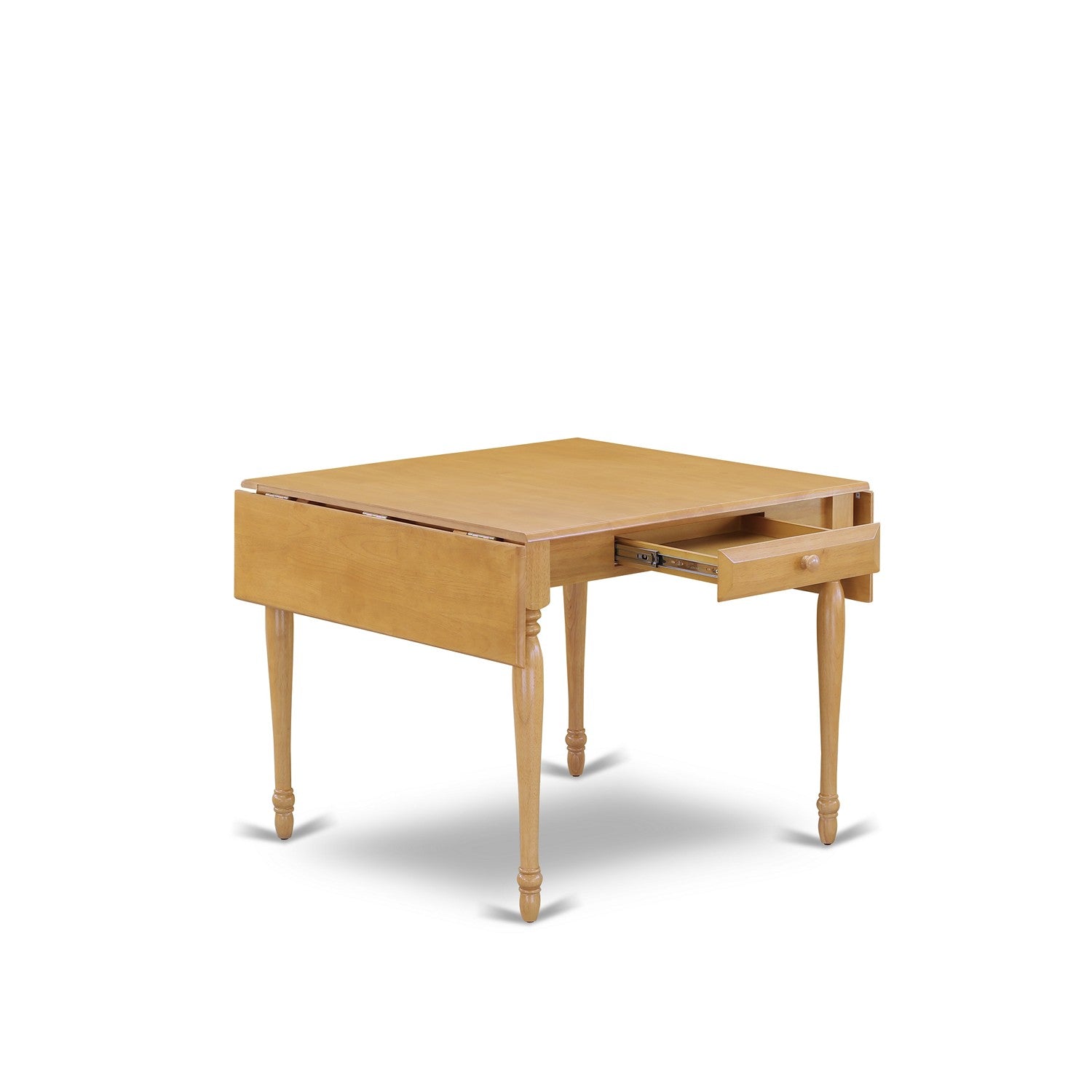 East West Furniture MZAN3-OAK-W 3Pc Dinette Sets for Small Spaces Contains a Wood Table and 2 Dining Chairs with Solid Wood Seat, Drop Leaf Table with Slat Back Chairs, Oak Finish