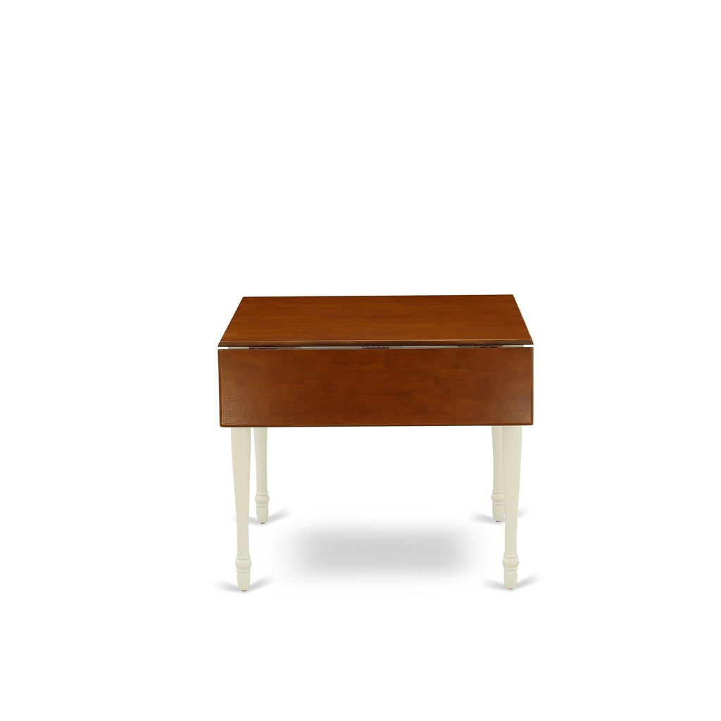 Juego de mesa de comedor East West Furniture MZWE5-WHI-W de 5 piezas para 4 personas. Incluye una mesa de cocina rectangular con alas abatibles y 4 sillas de comedor de cocina.