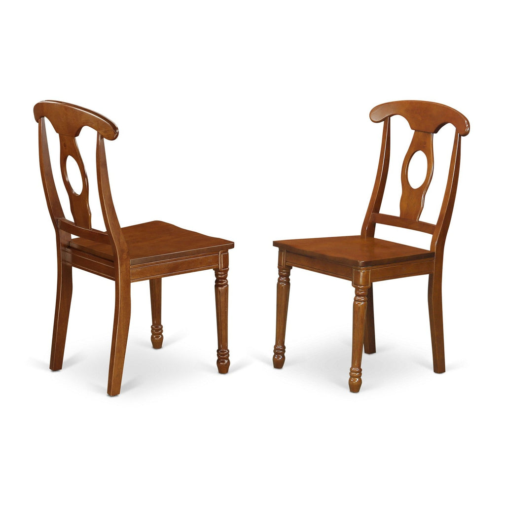 East West Furniture NAC-SBR-W Napoleon Kitchen Dining Chairs - Napoleon Back Solid Wood Seat Chairs