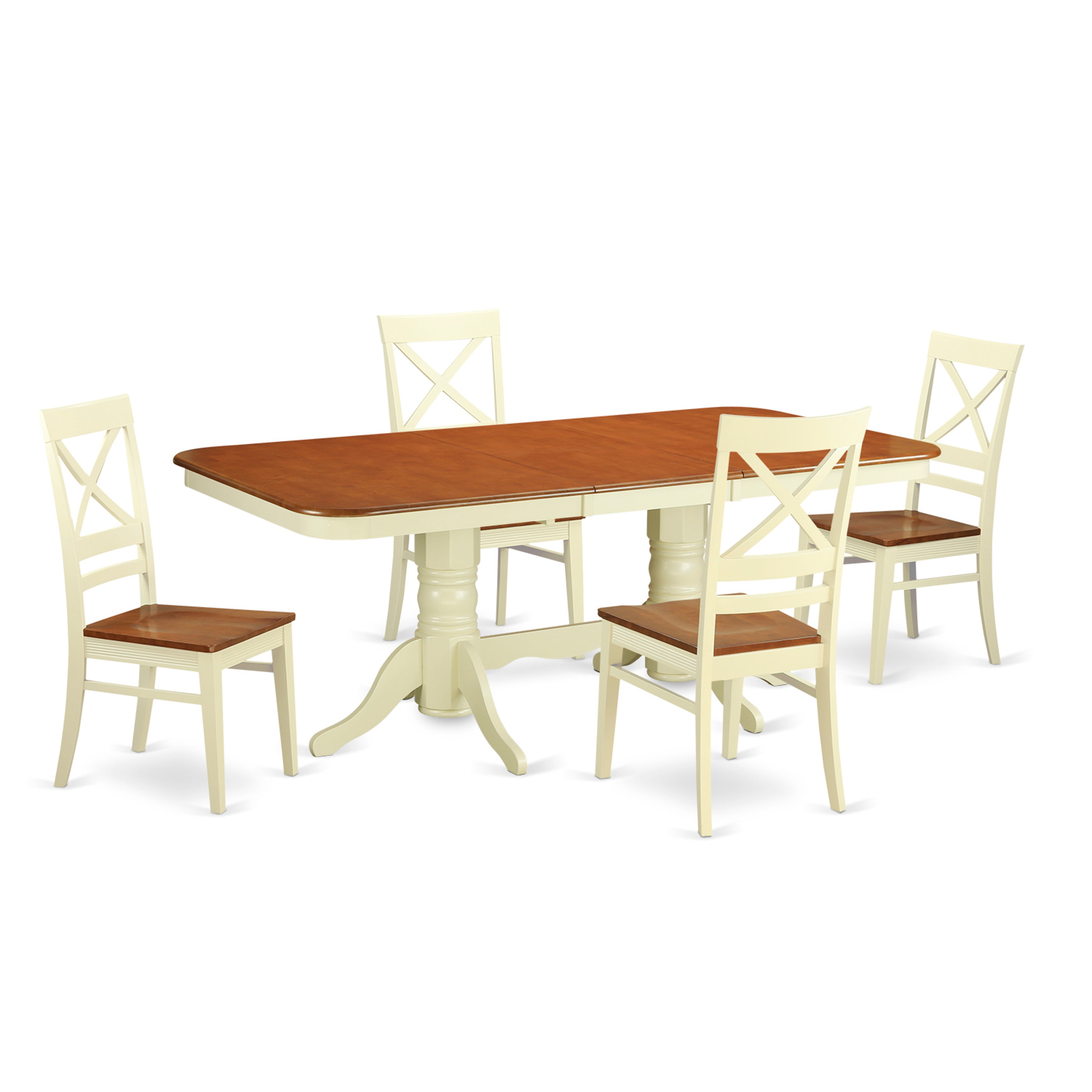 NAQU5-WHI-W 5 PC dinette set for 4-Dinette Table and 4 dinette Chairs