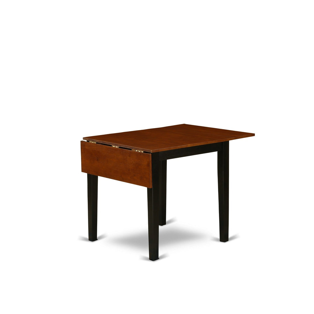East West Furniture NDT-BCH-T Norden Modern Dining Table - a Rectangle Kitchen Table Top with Dropleaf & Stylish Legs, 30x48 Inch, Black & Cherry
