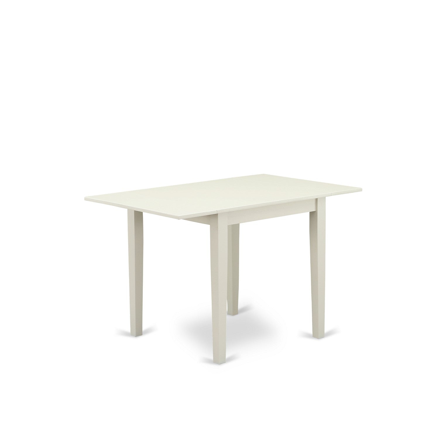 Mesa de comedor moderna de mediados de siglo Norden NDT-LWH-T de East West Furniture: tablero rectangular con hojas abatibles y patas elegantes.