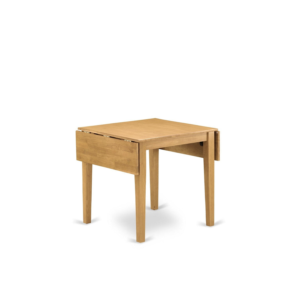 Juego de mesa de comedor moderna de 3 piezas NDVA3-OAK-W de East West Furniture. Contiene una mesa rectangular de madera con alas abatibles y 2 sillas de comedor.