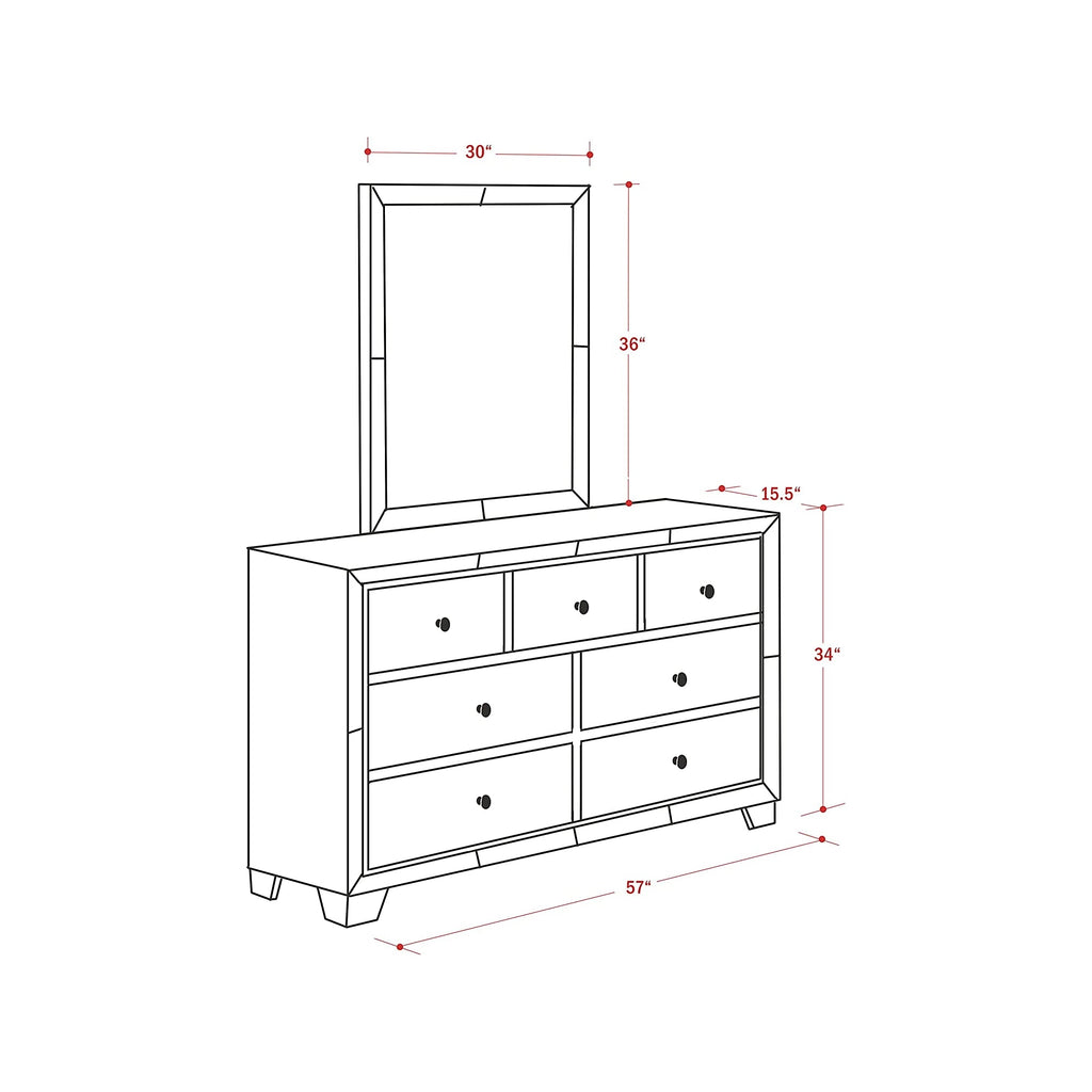 NE11-Q2NDM0 5-Pc Nella Queen Size Bedroom Set with Button Tufted Queen Bed