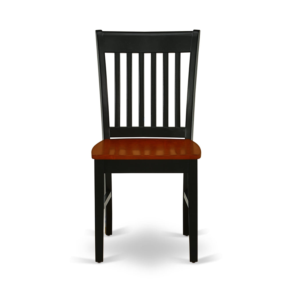 El juego de mesa de comedor moderno de 5 piezas East West Furniture MZNO5-BCH-W incluye una mesa rectangular de madera con alas abatibles y 4 sillas de comedor de cocina.