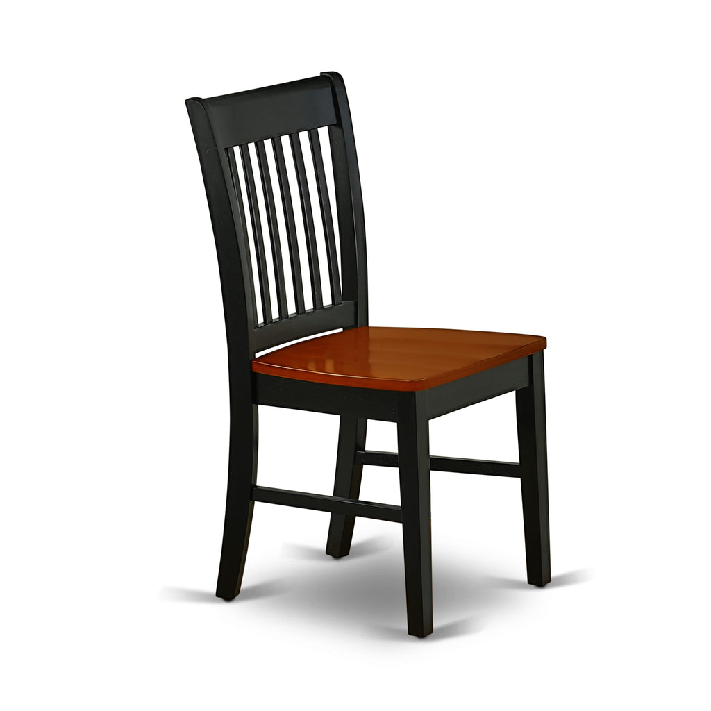 El juego de mesa de comedor moderno de 5 piezas East West Furniture MZNO5-BCH-W incluye una mesa rectangular de madera con alas abatibles y 4 sillas de comedor de cocina.