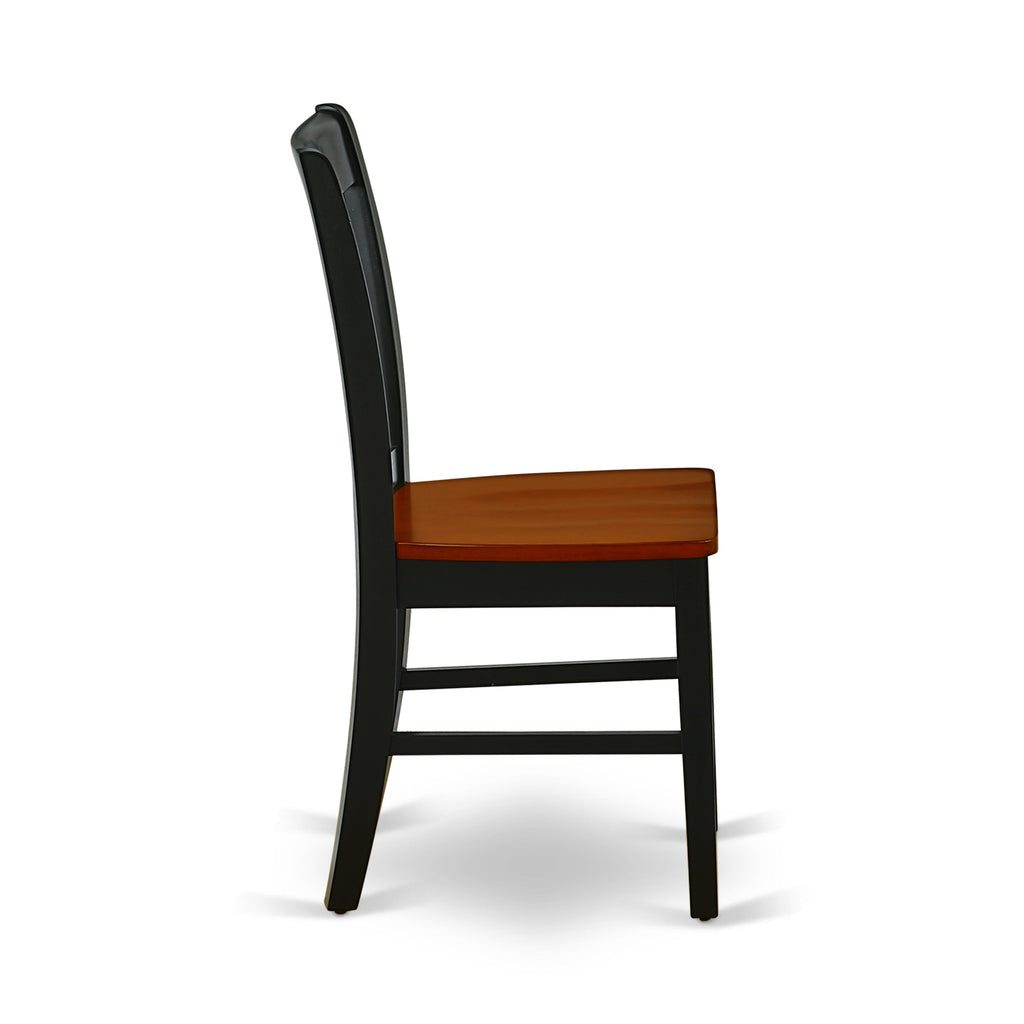 El juego de mesa de comedor moderno de 5 piezas East West Furniture MZNO5-BCH-W incluye una mesa rectangular de madera con alas abatibles y 4 sillas de comedor de cocina.