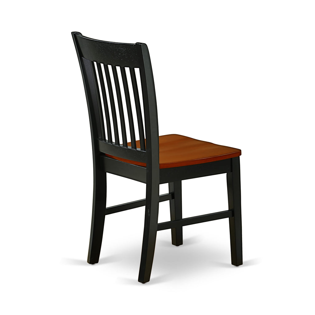 El juego de mesa de comedor moderno de 5 piezas East West Furniture MZNO5-BCH-W incluye una mesa rectangular de madera con alas abatibles y 4 sillas de comedor de cocina.