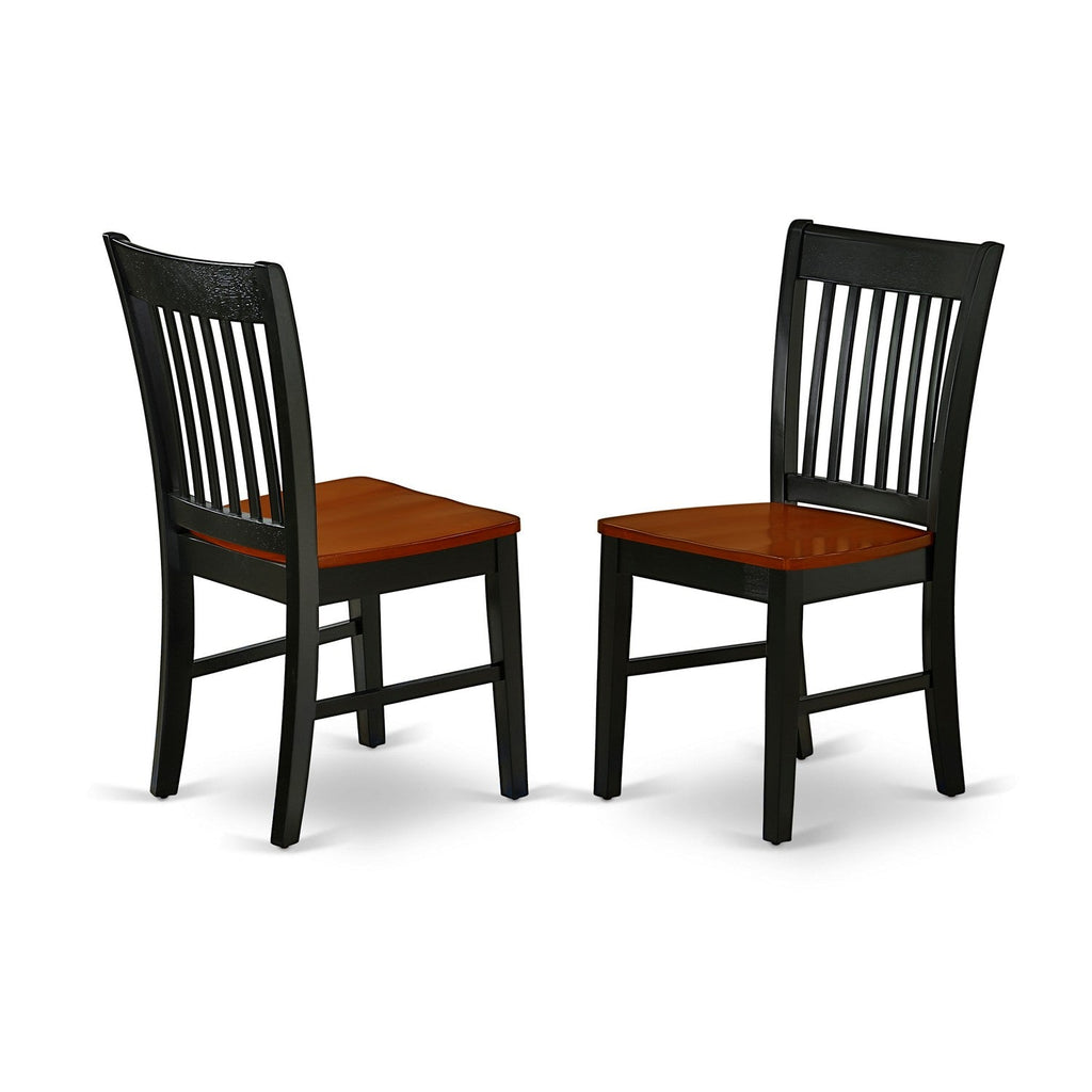 East West Furniture NDNO5-BCH-W 5 Piece Dinette Set for 4 Includes a Rectangle Dining Room Table with Dropleaf and 4 Dining Chairs