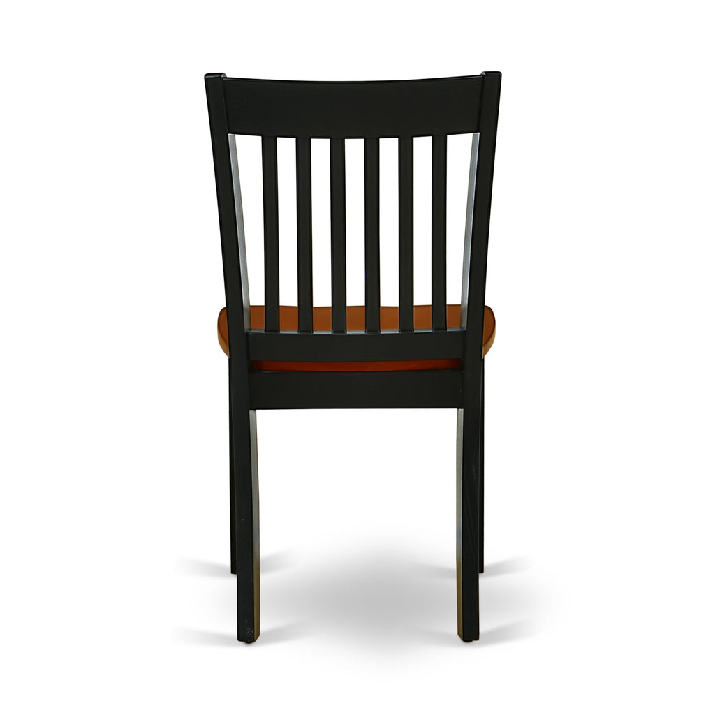 El juego de mesa de comedor moderno de 5 piezas East West Furniture MZNO5-BCH-W incluye una mesa rectangular de madera con alas abatibles y 4 sillas de comedor de cocina.