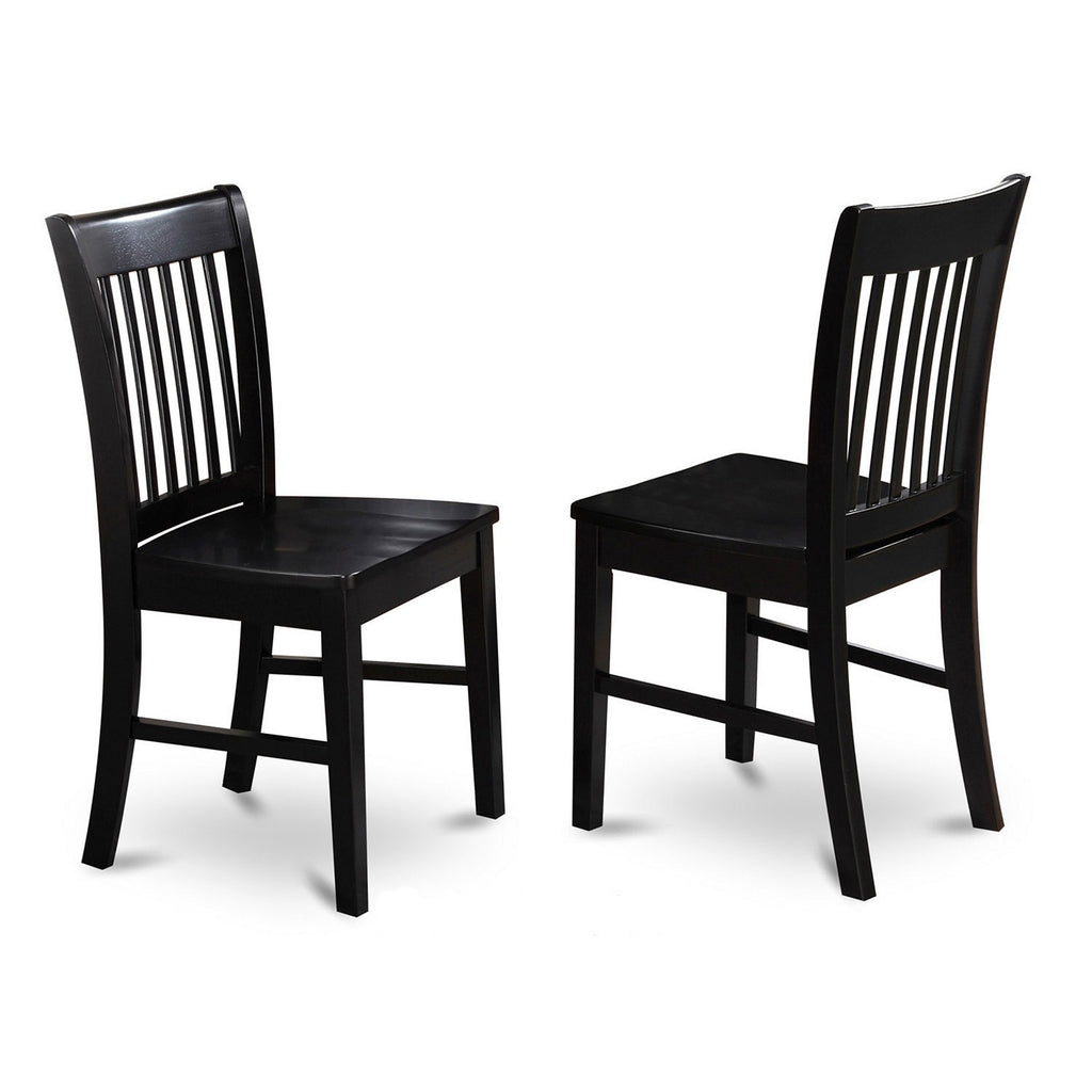 Juego de comedor de 5 piezas East West Furniture DLNO5-BLK-W para 4 personas. Incluye una mesa de comedor redonda con alas abatibles y 4 sillas de comedor de cocina.