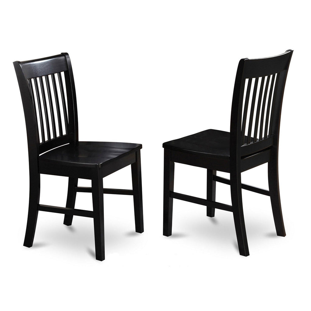 East West Furniture WENO5-BLK-W 5 Piece Kitchen Table Set for 4 Includes a Rectangle Dining Room Table with Butterfly Leaf and 4 Solid Wood Seat Chairs