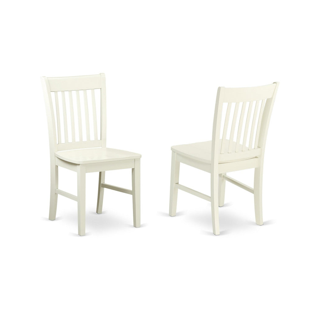 Juego de comedor de 3 piezas East West Furniture HLNO3-LWH-W para espacios pequeños. Contiene una mesa de comedor redonda con pedestal y 2 sillas de comedor.