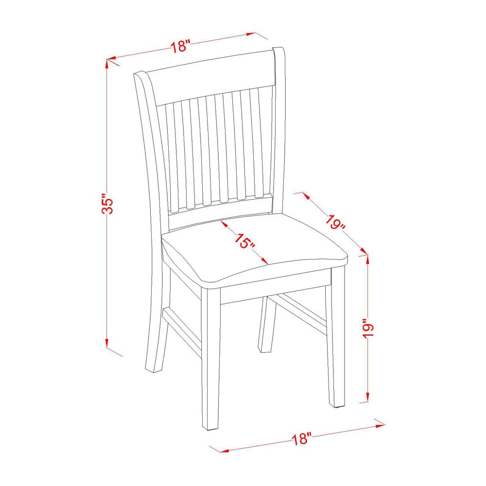 Juego de comedor de 3 piezas East West Furniture MZNO3-MAH-C para espacios pequeños. Incluye una mesa de comedor rectangular con alas abatibles y 2 sillas de comedor de tela de lino.