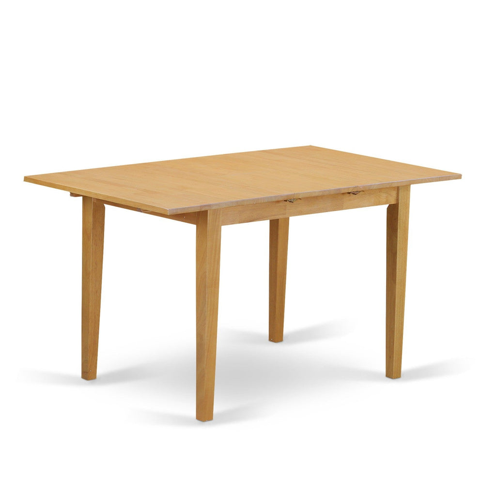 East West Furniture NOAV3-OAK-C 3 Piece Kitchen Table & Chairs Set Contains a Rectangle Dining Room Table with Butterfly Leaf and 2 Linen Fabric Upholstered Chairs