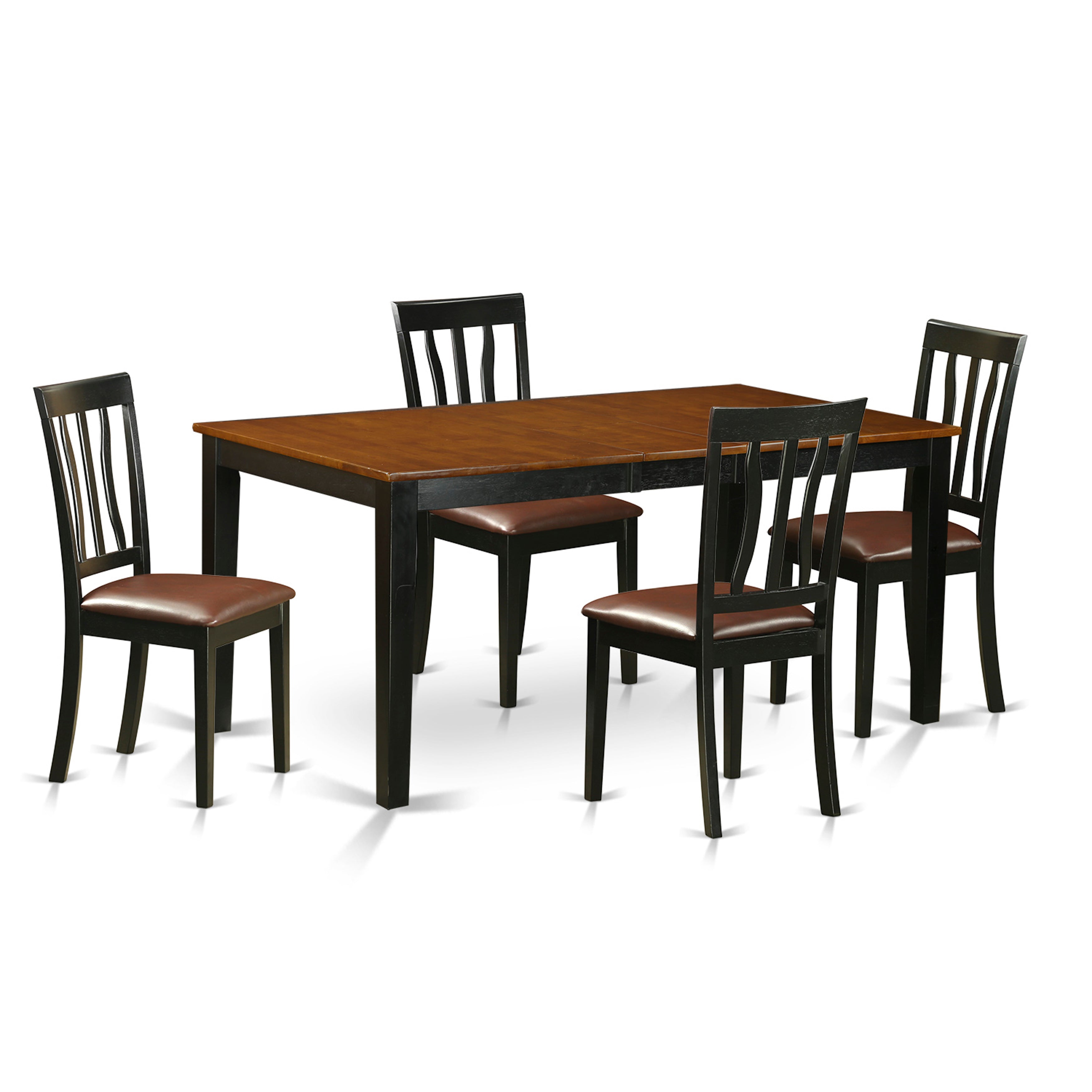 NIAN5-BCH-LC 5 PC Kitchen Table set-Dining Table and 4 Wood Kitchen Chairs