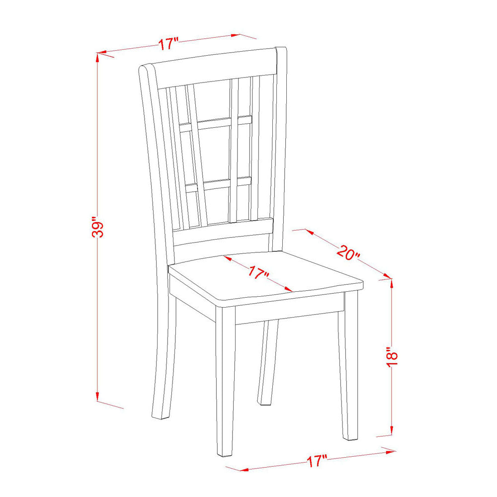 East West Furniture QUNI9-WHI-W 9 Piece Dining Set Includes a Rectangle Dining Table with Butterfly Leaf and 8 Kitchen Chairs, 40x78 Inch, Buttermilk & Cherry