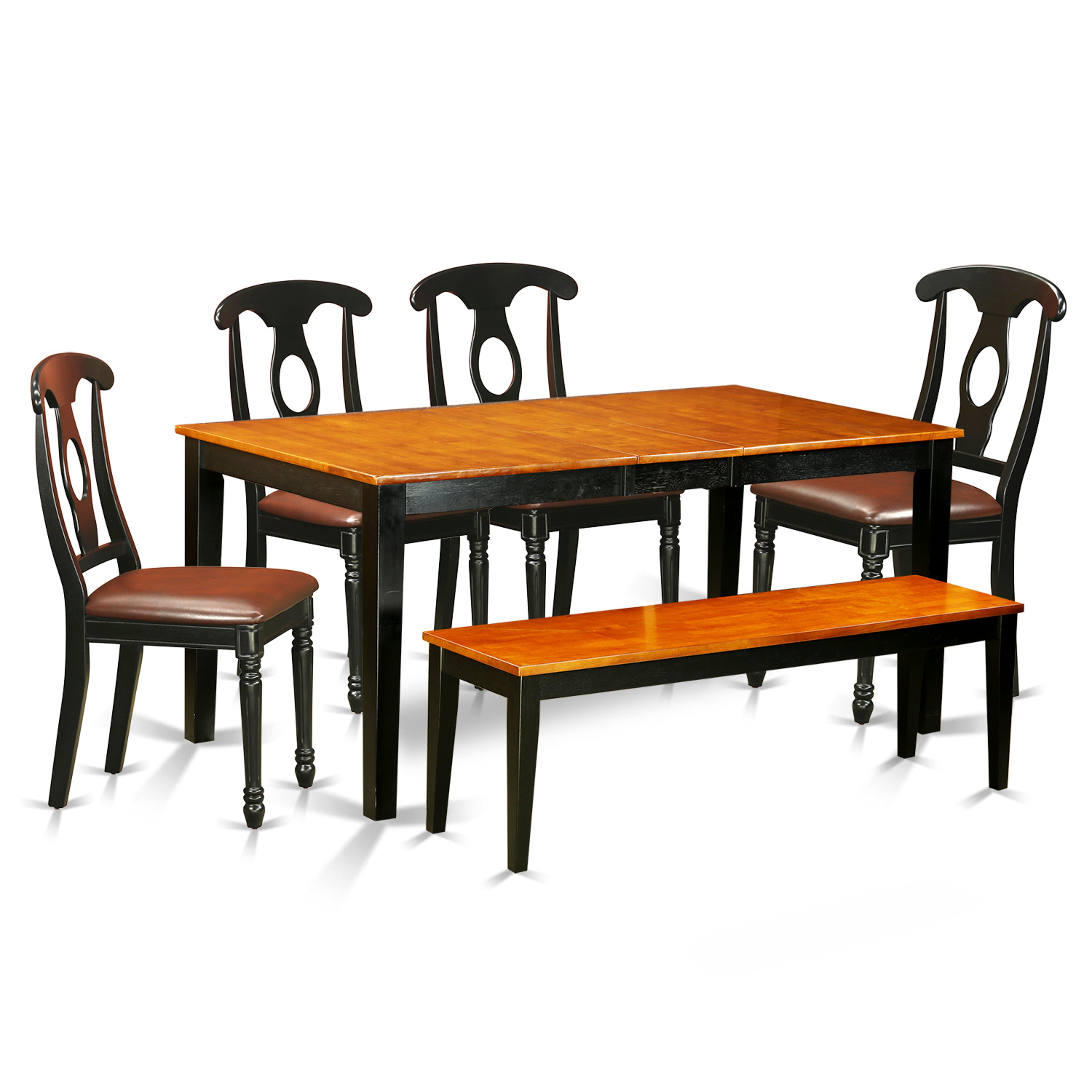 NIKE6-BCH-LC 6-Pc Dining set with bench-Kitchen Tables and 4 Dining Chairs Plus bench