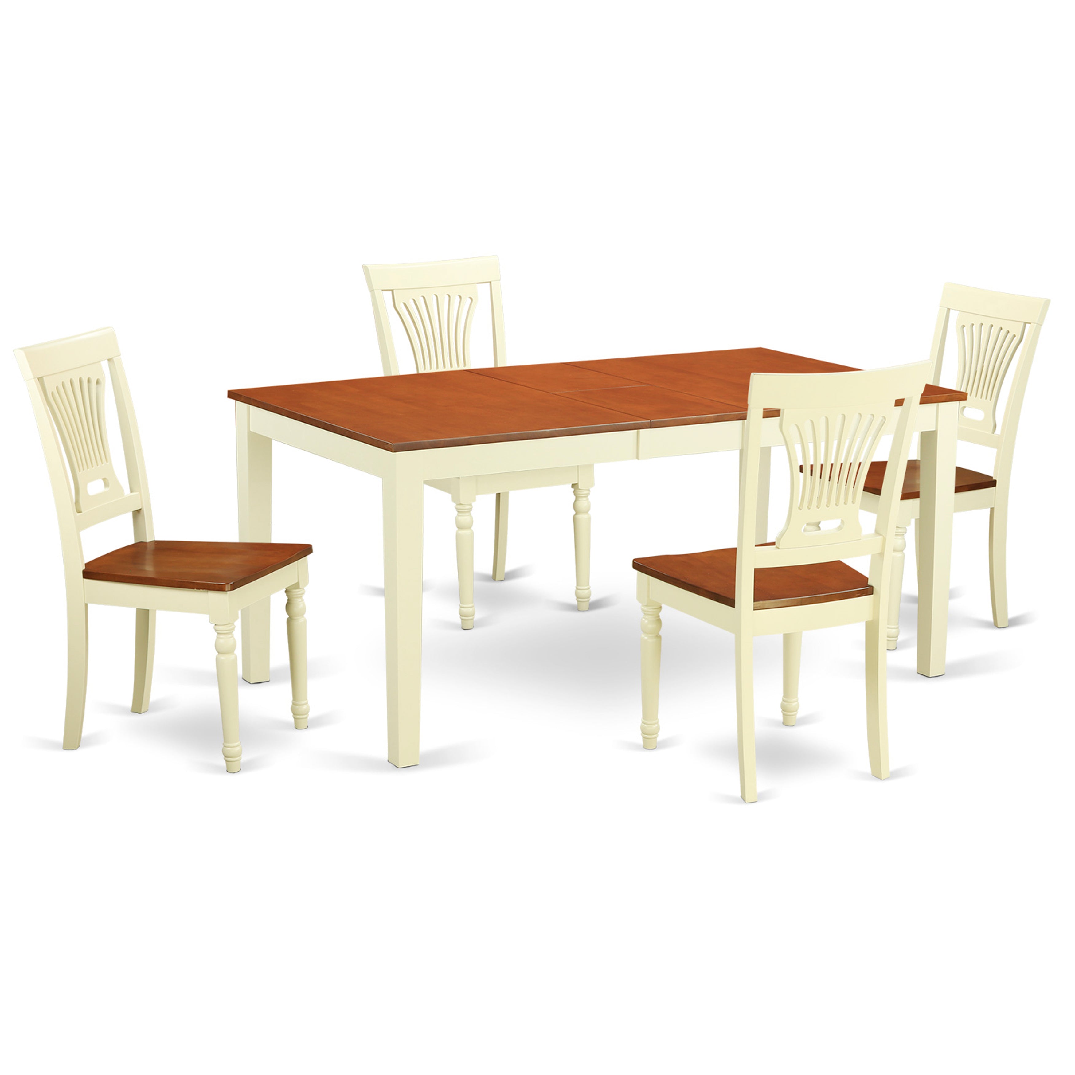 NIPL5-WHI-W 5 PC Dining room set - Kitchen Table and 4 Dining Chairs