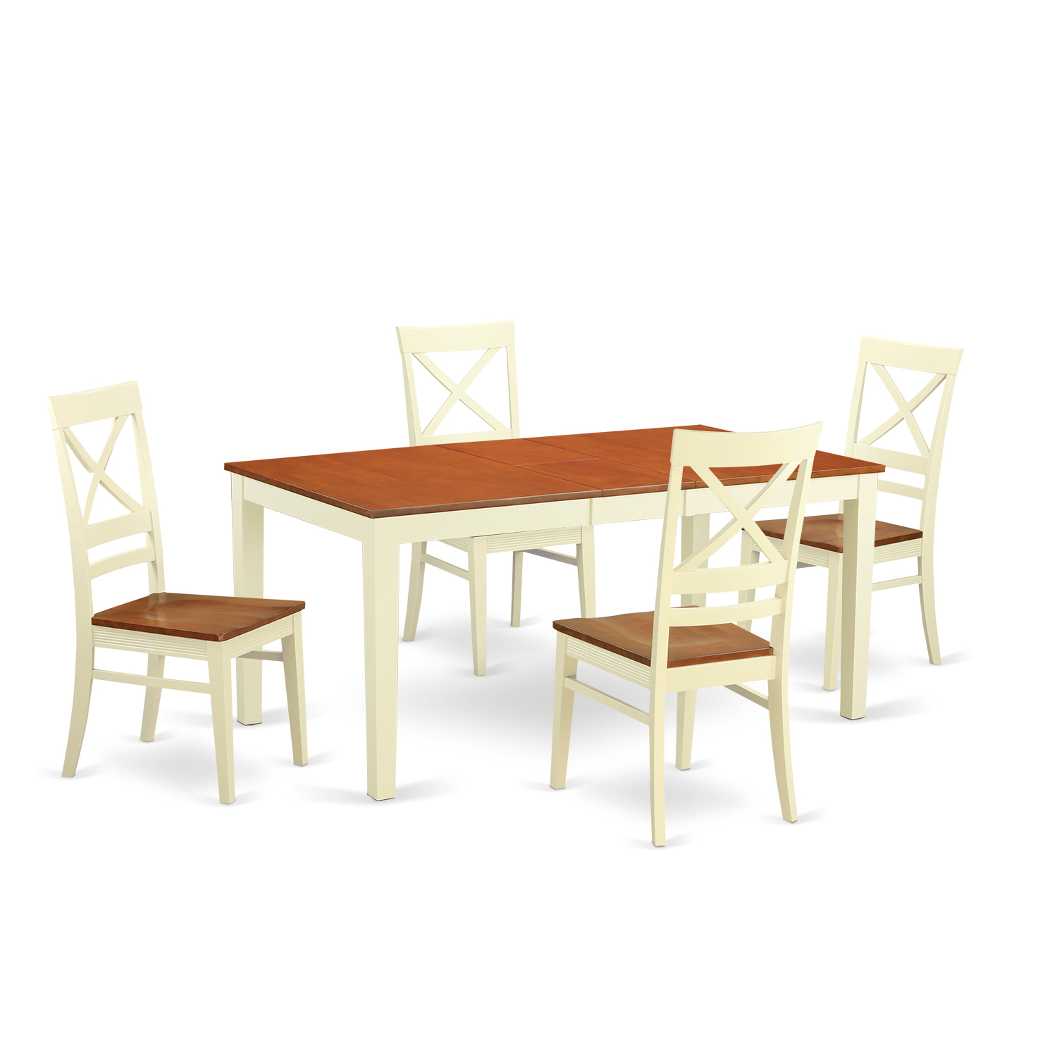 NIQU5-WHI-W 5 Pc Dinette set for 4-Kitchen Table and 4 Dining Chairs