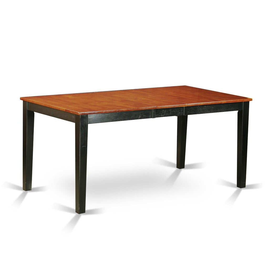 Juego de mesa de comedor de 5 piezas East West Furniture NICO5-BLK-W para 4 personas. Incluye una mesa de cocina rectangular con diseño de hojas de mariposa y 4 sillas de comedor.