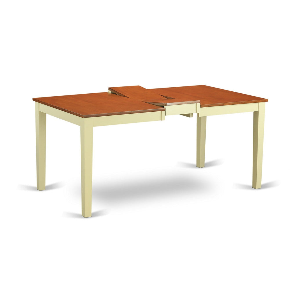 East West Furniture NIT-WHI-T Nicoli Modern Dining Table - a Rectangle Kitchen Table Top with Butterfly Leaf
