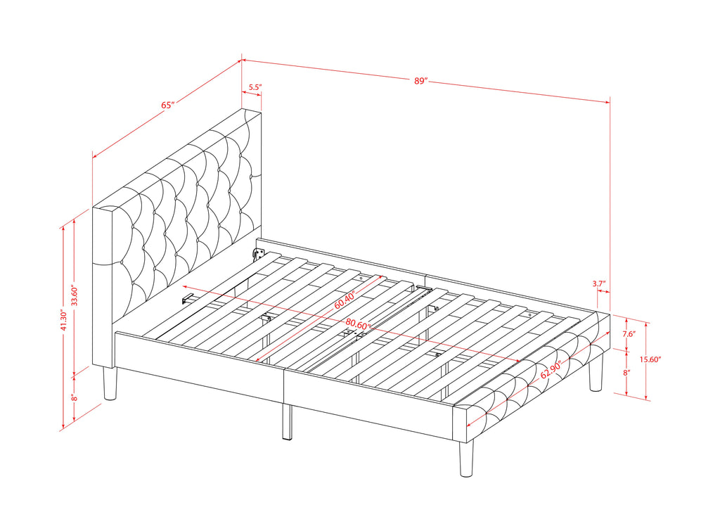 Juego de cama tamaño queen de 2 piezas East West Furniture NL14Q-1HI07: estructura de cama con botones capitoné, cabecera tapizada en terciopelo marrón topo y mesita de noche con acabado jacobino envejecido.