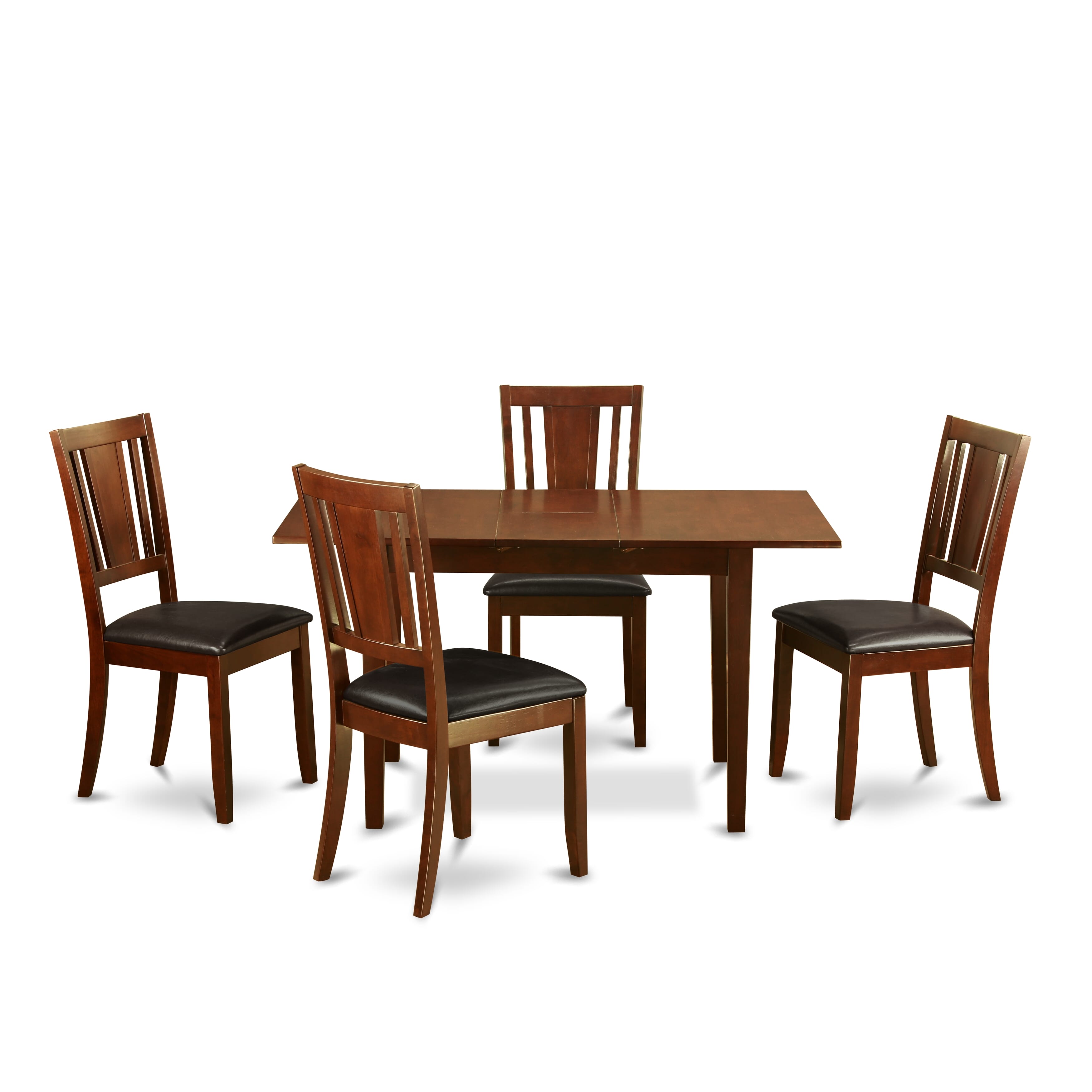 NODU5-MAH-LC 5 Pc Small dinette set - Table with Leaf and 4 Kitchen Chairs