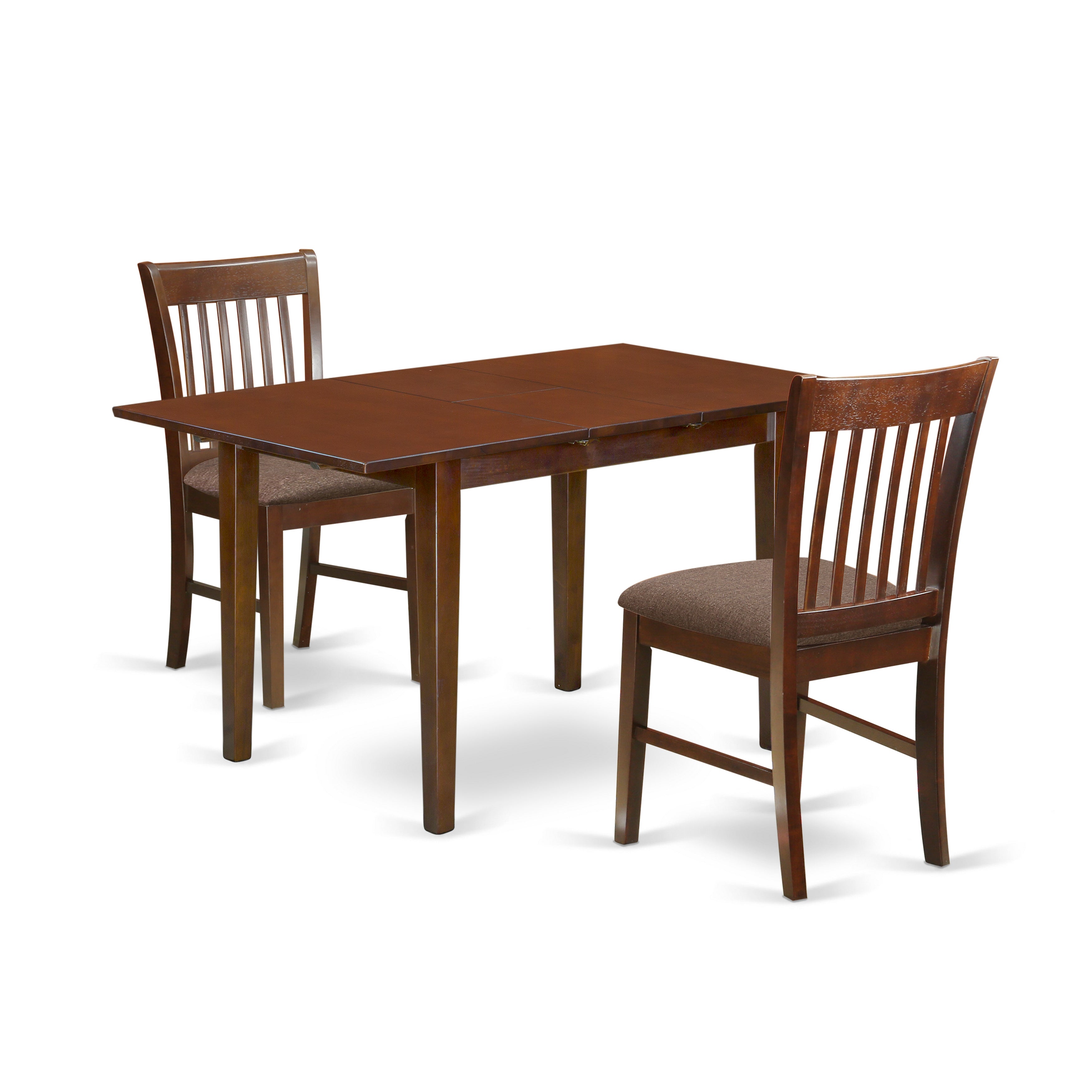 NOFK3-MAH-C 3 Pc dinette set- Table with a 12in leaf and 2 Dining Chairs