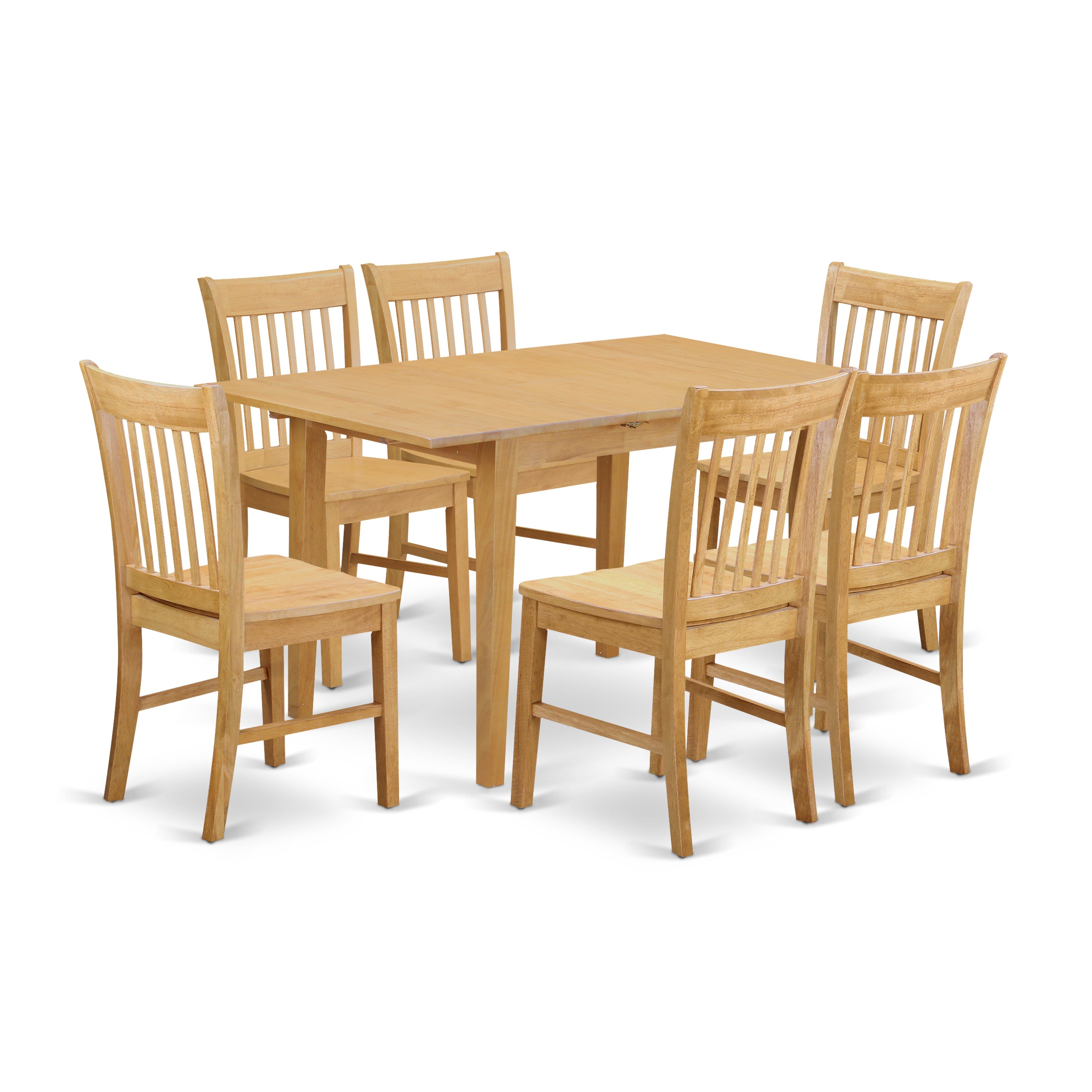 NOFK7-OAK-W 7-Piece Dinette set - Kitchen dinette table and 6 kitchen chairs