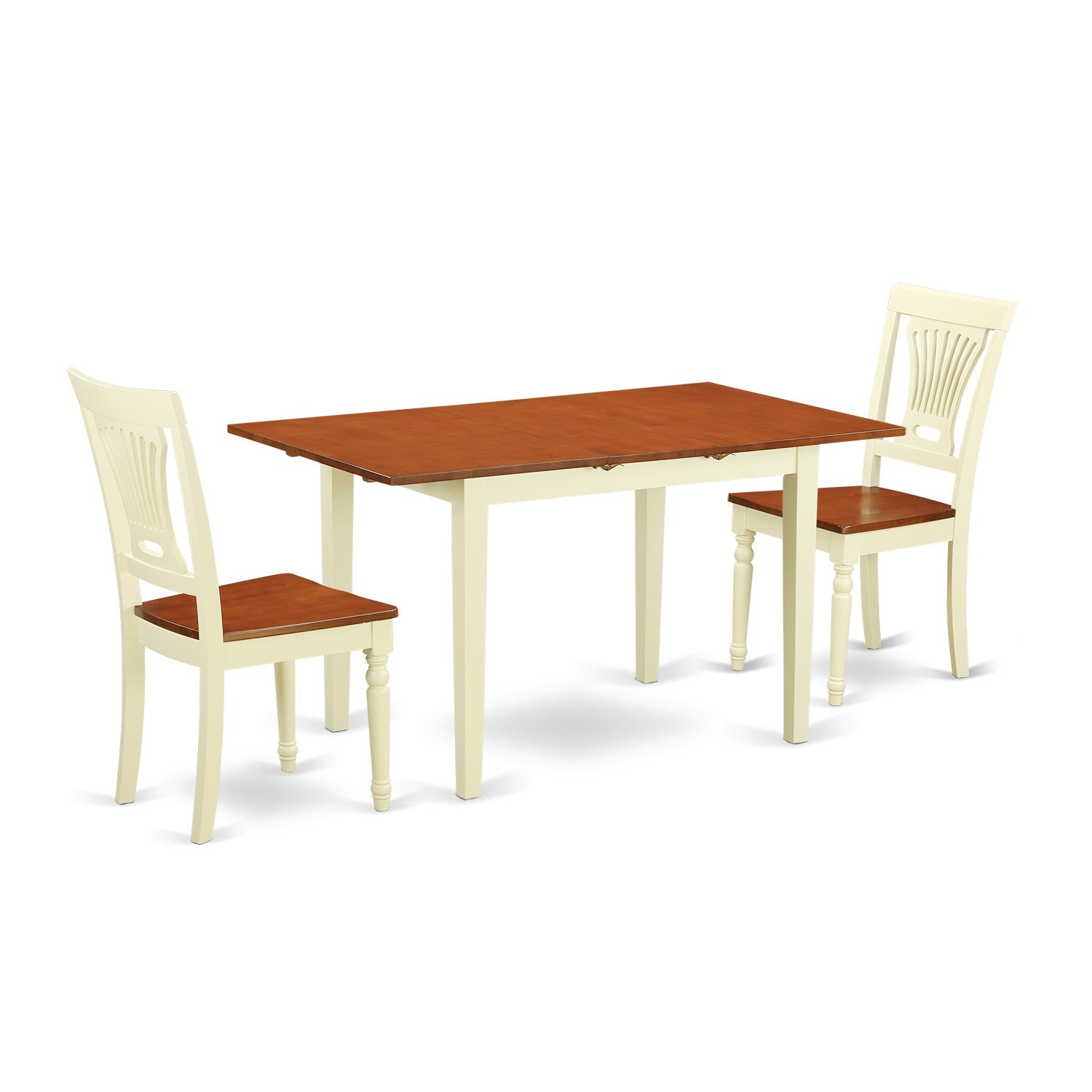 NOPL3-WHI-W 3 PcKitchen Table set-Dining Table and 2 Kitchen Chairs