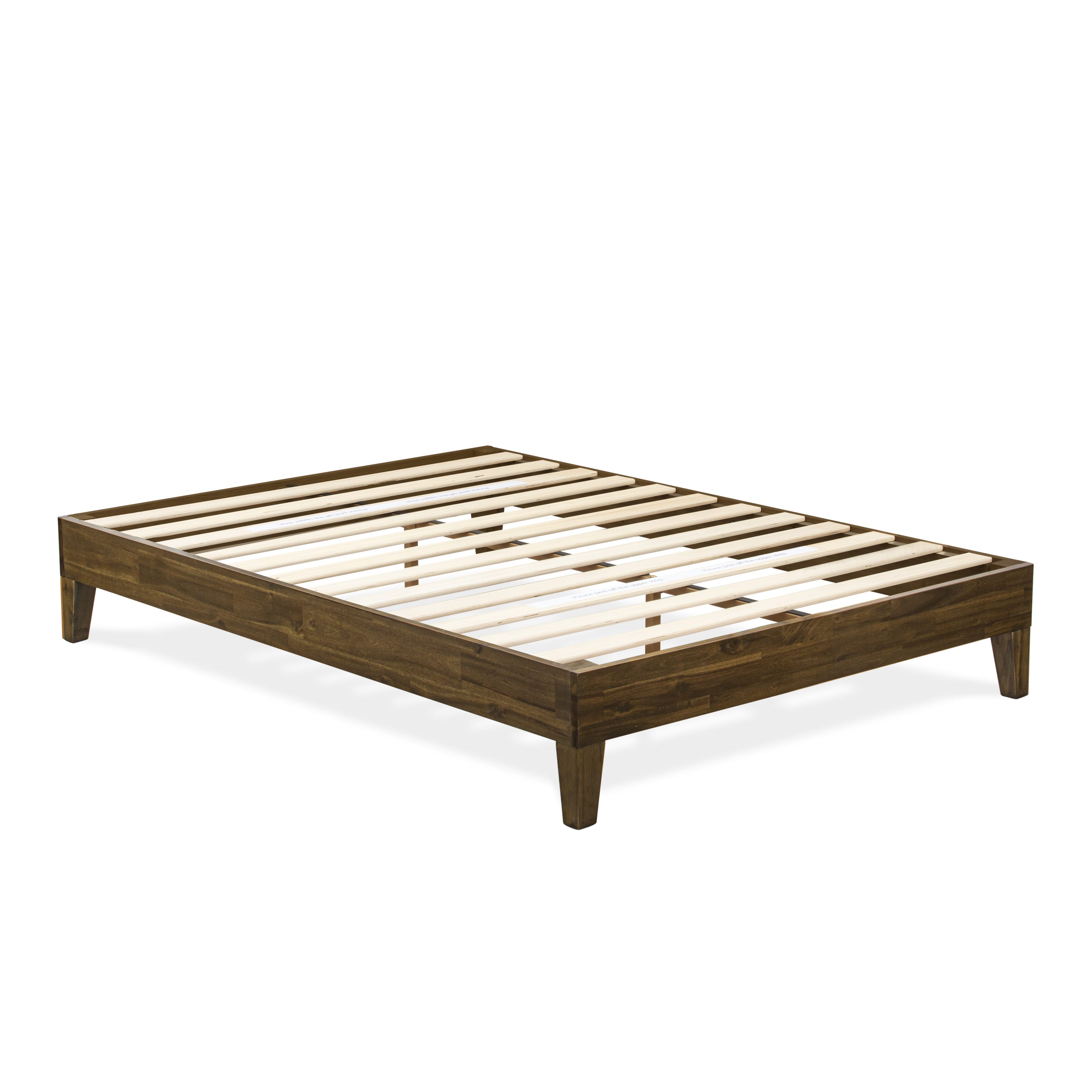 East West Furniture NVP-22-F Full Size Bed Frame with 4 Hardwood Legs and 2 Extra Center Legs - Walnut Finish