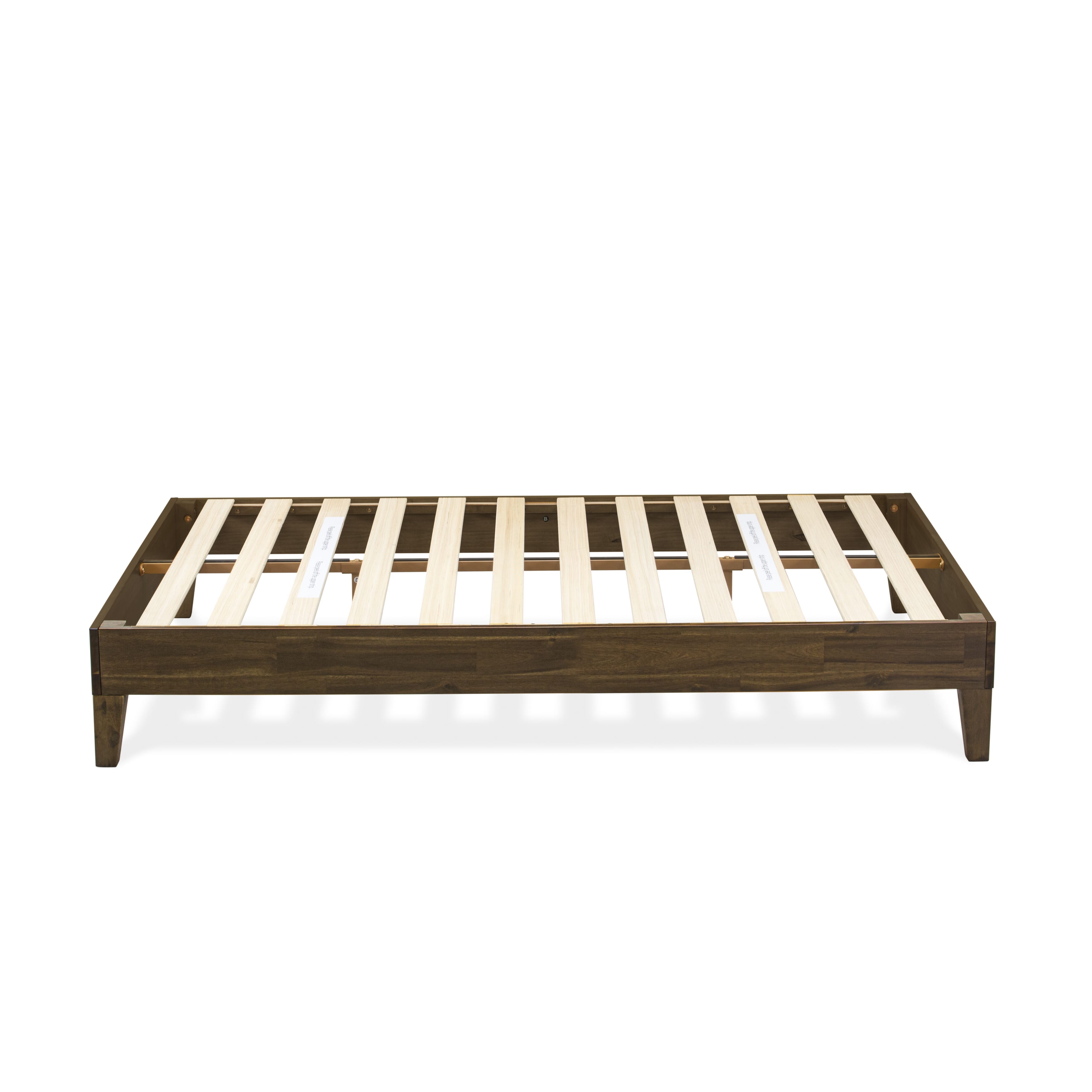 East West Furniture NVP-22-F Full Size Bed Frame with 4 Hardwood Legs and 2 Extra Center Legs - Walnut Finish
