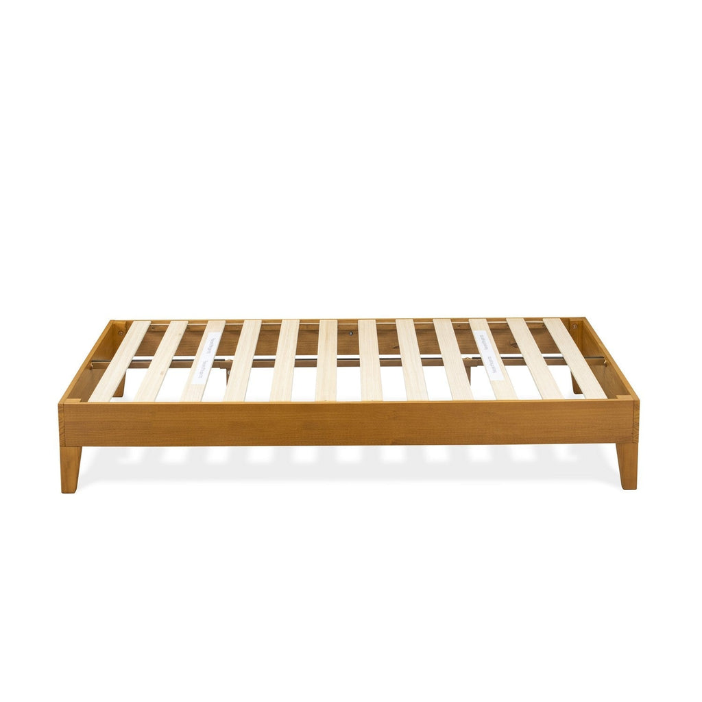 East West Furniture NVP-23-F - Estructura de cama de plataforma completa con 4 patas de madera maciza y 2 patas centrales adicionales - Acabado en roble