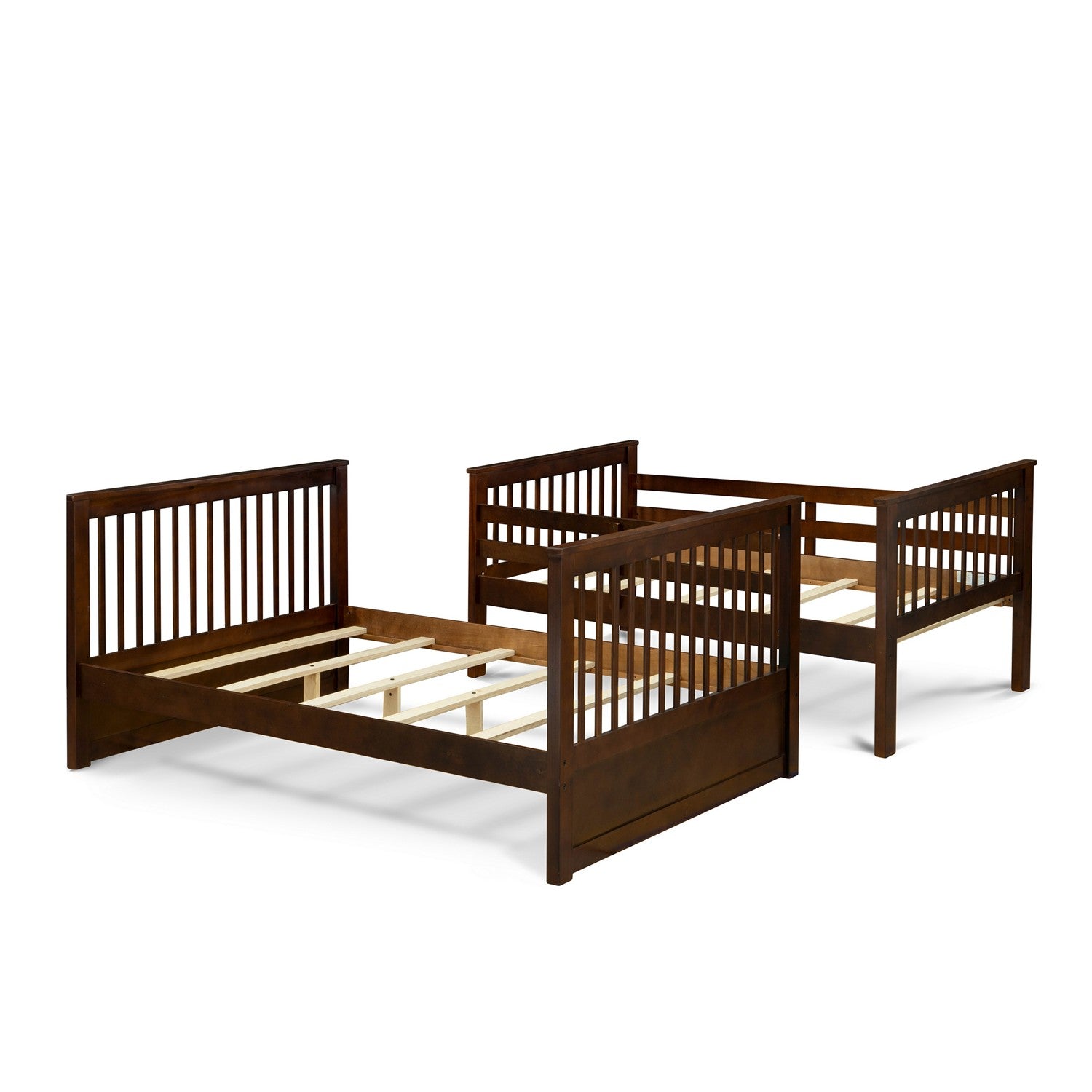 Litera individual y matrimonial Odessa de East West Furniture con acabado en nogal Phillip