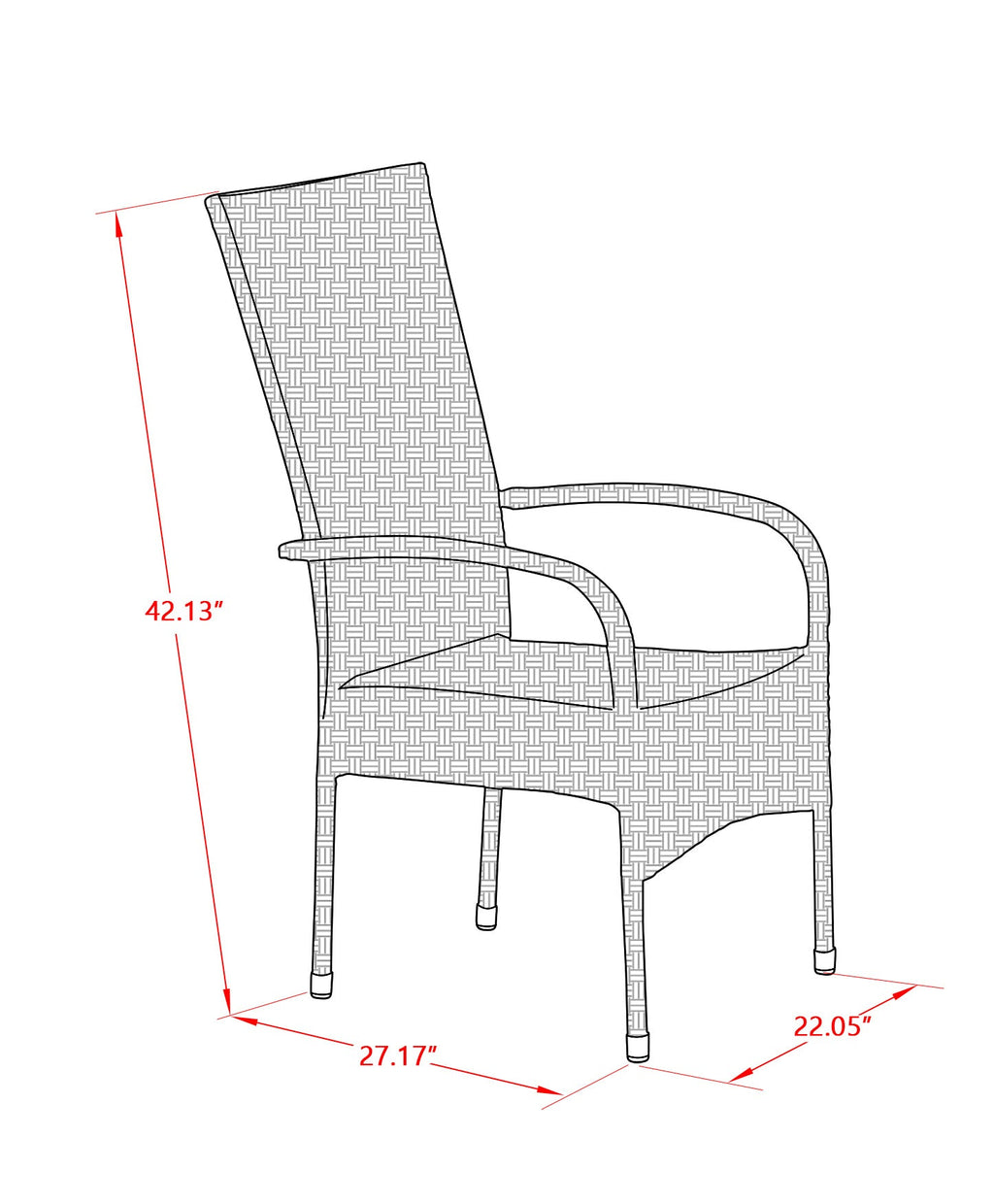 Sillas de comedor de mimbre para exterior con cojín OSLC103A de East West Furniture Oslo