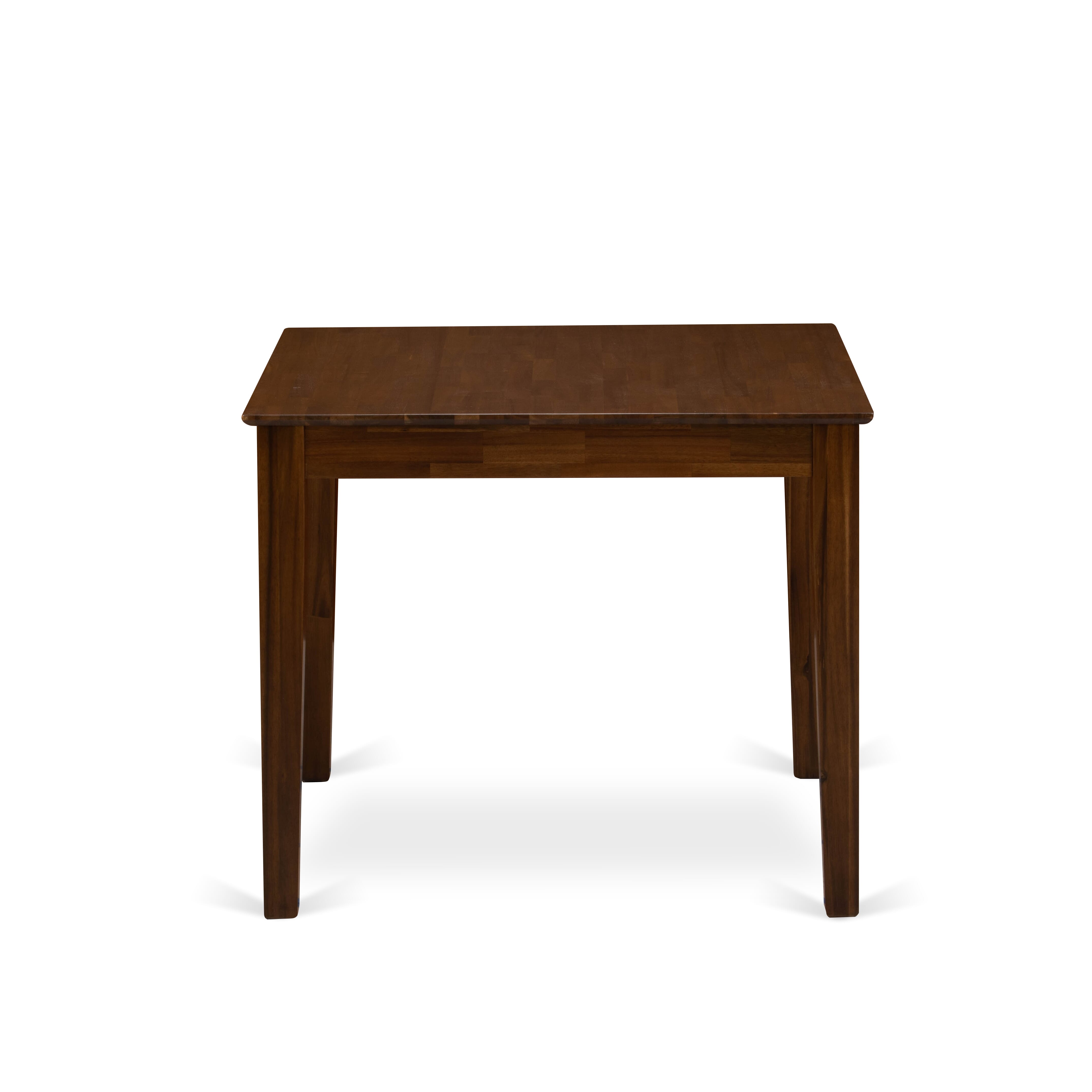 East West Furniture OXEL3-AWA-05 3 Piece Dining Room Table Set Contains a Square Dinette Table and 2 Upholstered Chairs, 36x36 Inch, Antique Walnut