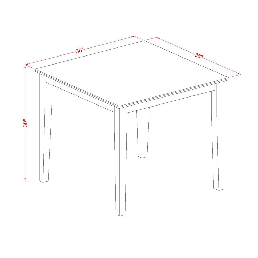 East West Furniture OXAB3-AWA-05 3 Piece Dining Table Set for Small Spaces Consist of a Square Kitchen Table and 2 Parson Chairs