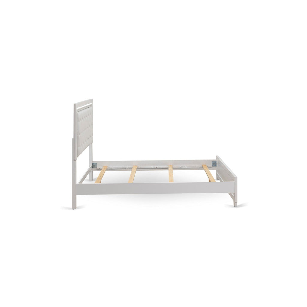 East West Furniture PA05-QDMC00 Pandora 4-Piece Wooden Bedroom Set with a Queen Bed Frame
